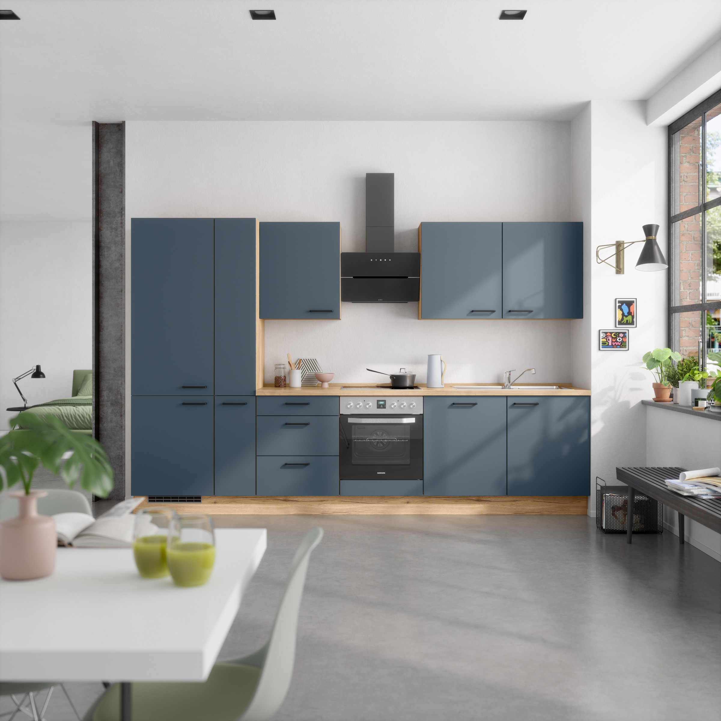 nobilia® Küchenzeile »"Easytouch II"«, vormontiert, Ausrichtung wählbar, Breite 330 cm, wahlw. mit E-Geräten