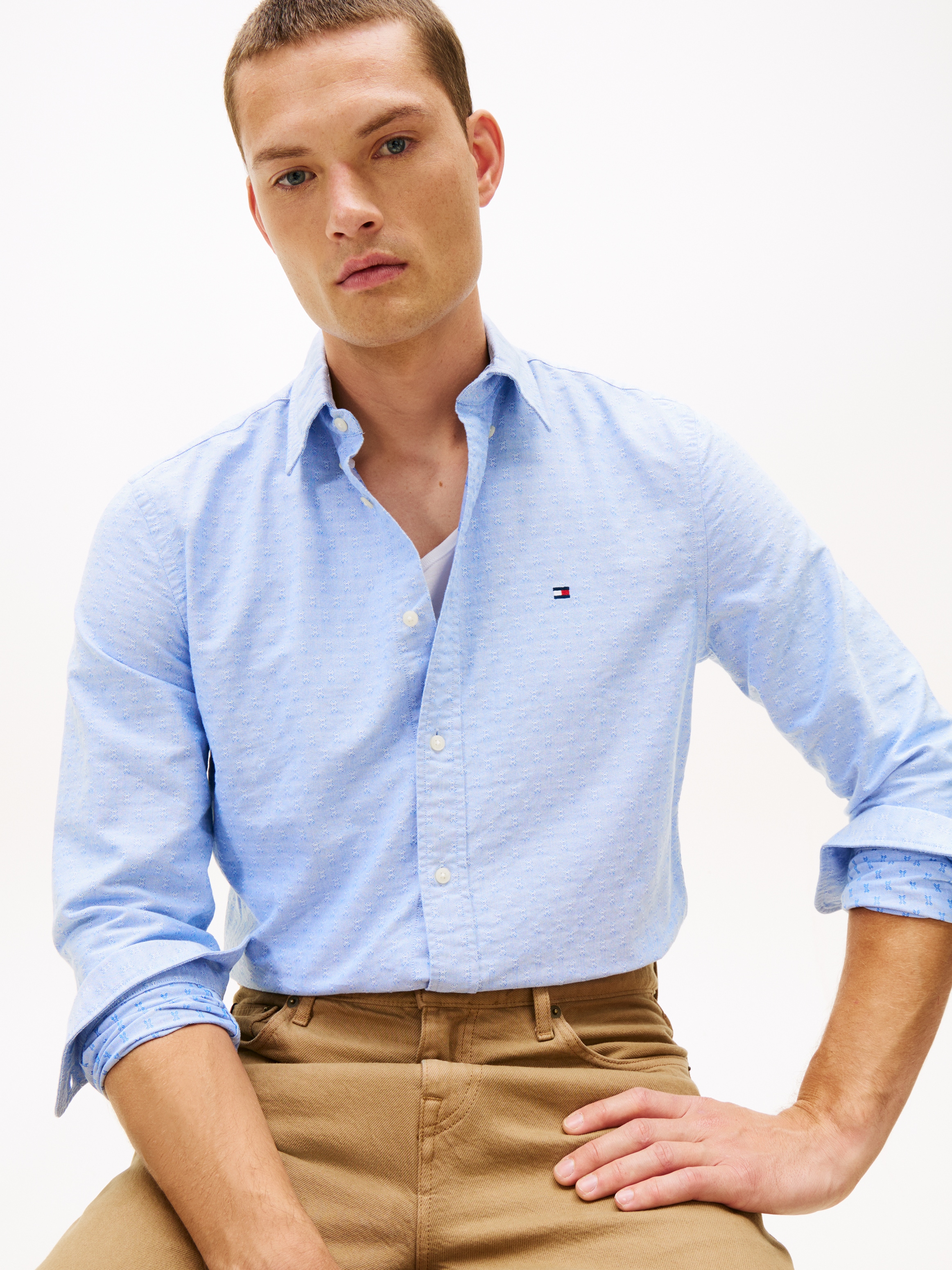 Tommy Hilfiger Langarmhemd »OXFORD DOBBY« Button-down-Kragen, regular fit, Businesshemd