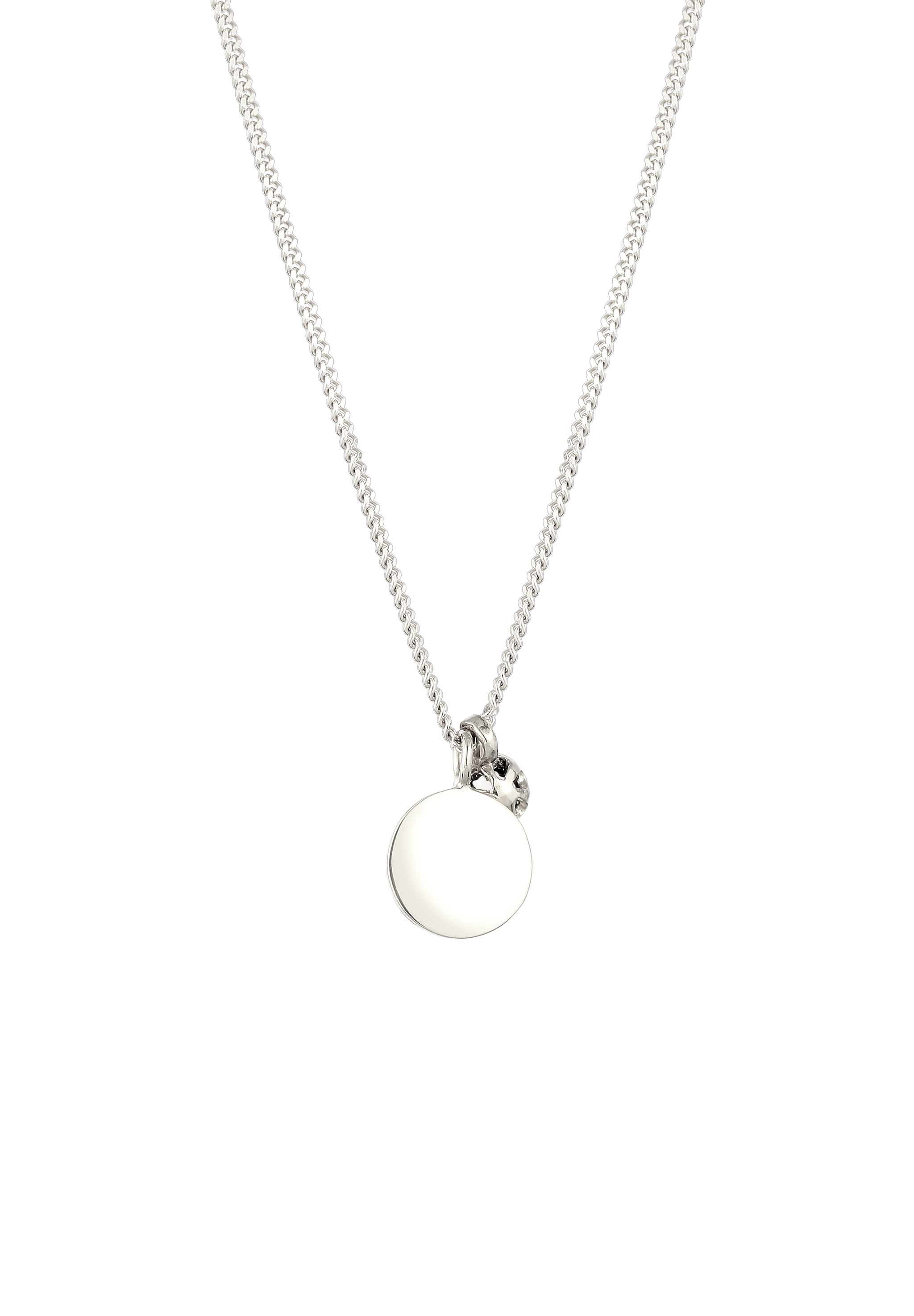Elli Silberkette »Halskette Plättchen Gehämmert Quarz Rosé 925 Sterling Silber«