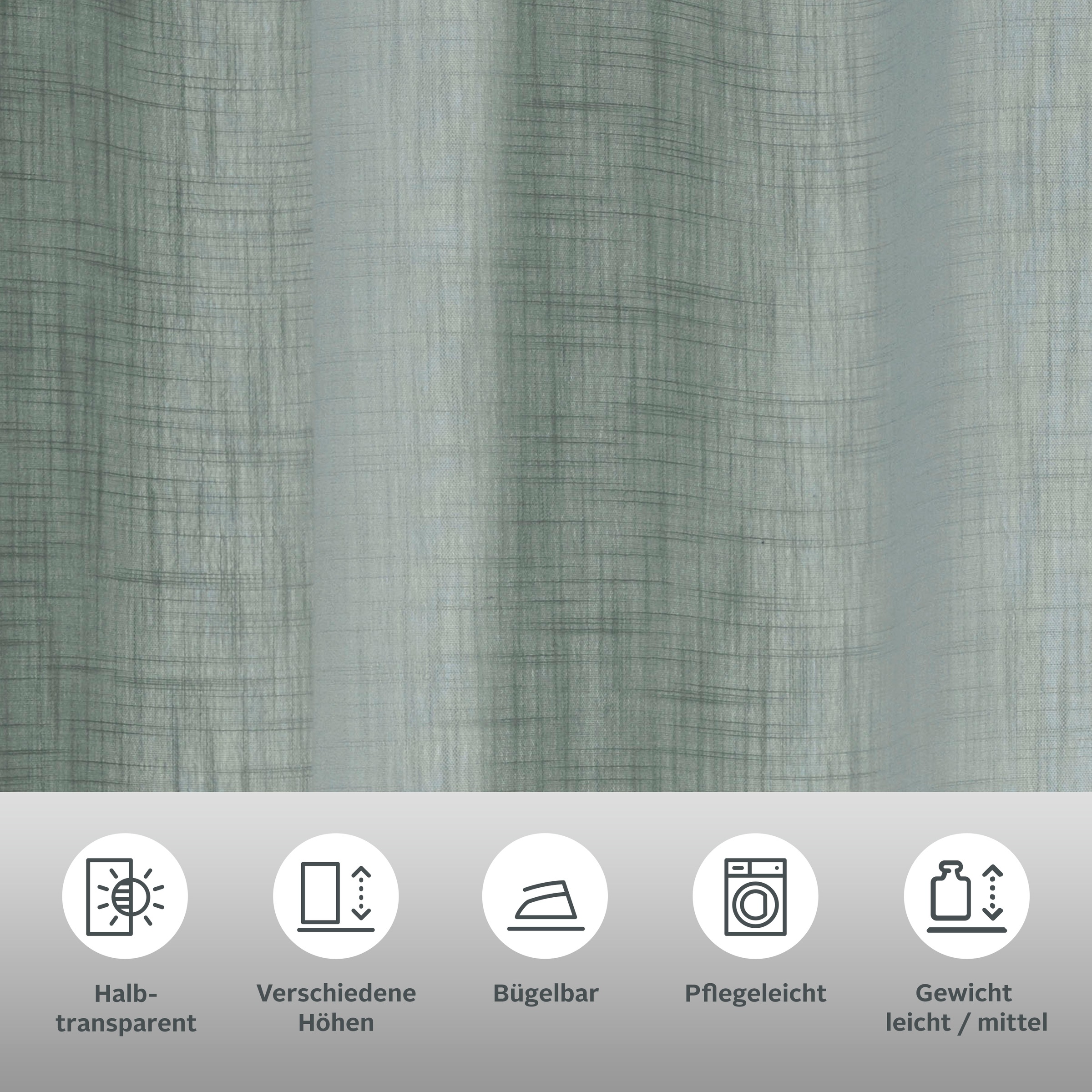 Thumbnail - Home affaire Collection Vorhang "Linsdorf" Ösen 1 Stk. tlg. Leinenstruktur, halbtransparent