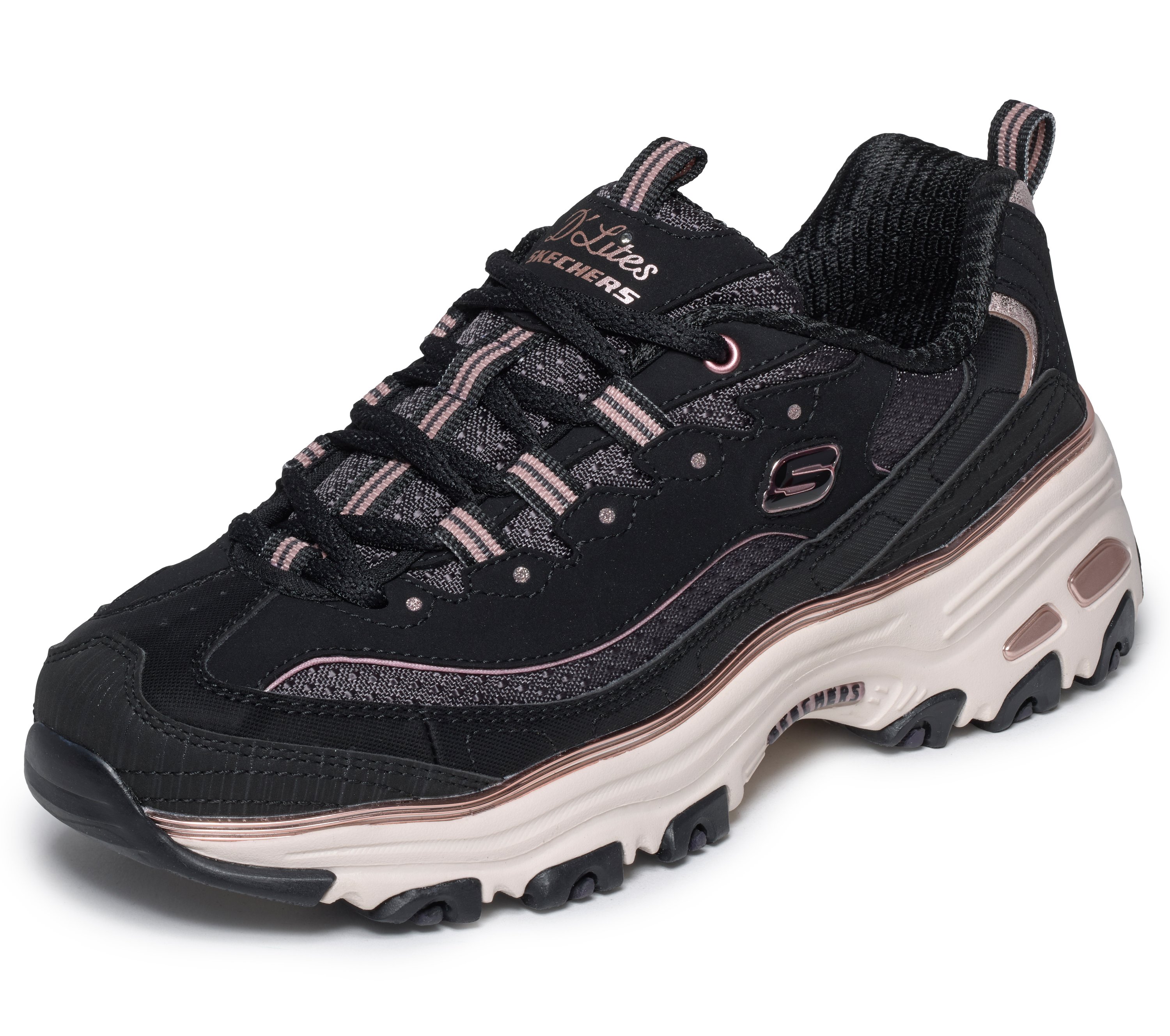 Skechers Sneaker "DLITES-" Schnürschuh, Freizeitsneaker mit Glitzerdetails