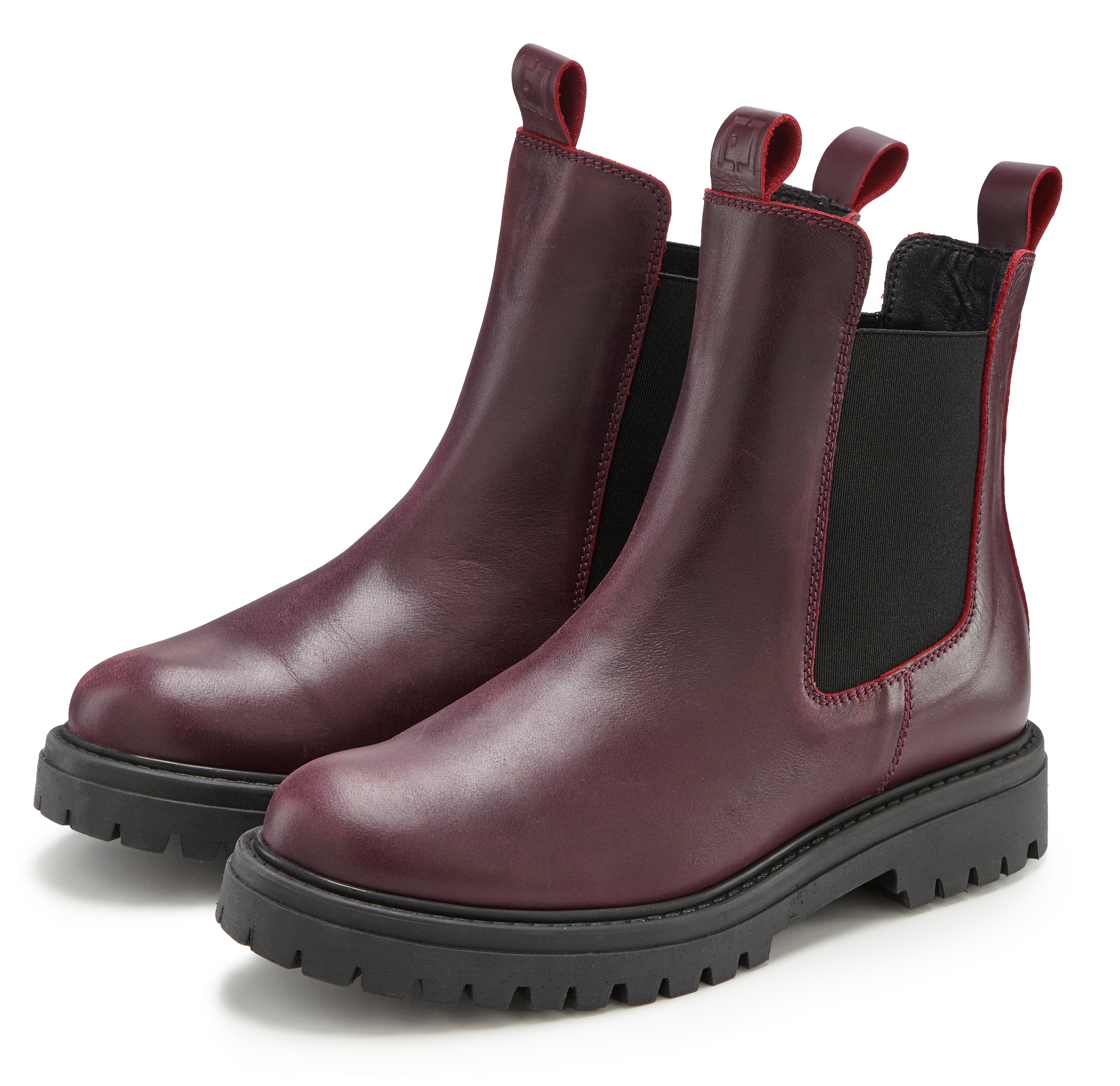 Elbsand Stiefelette "Chelseaboots, Schlupfstiefel, Bikerboots, Herbststiefelette" aus Leder mit Stretch-Einsätzen, Lederstiefelette