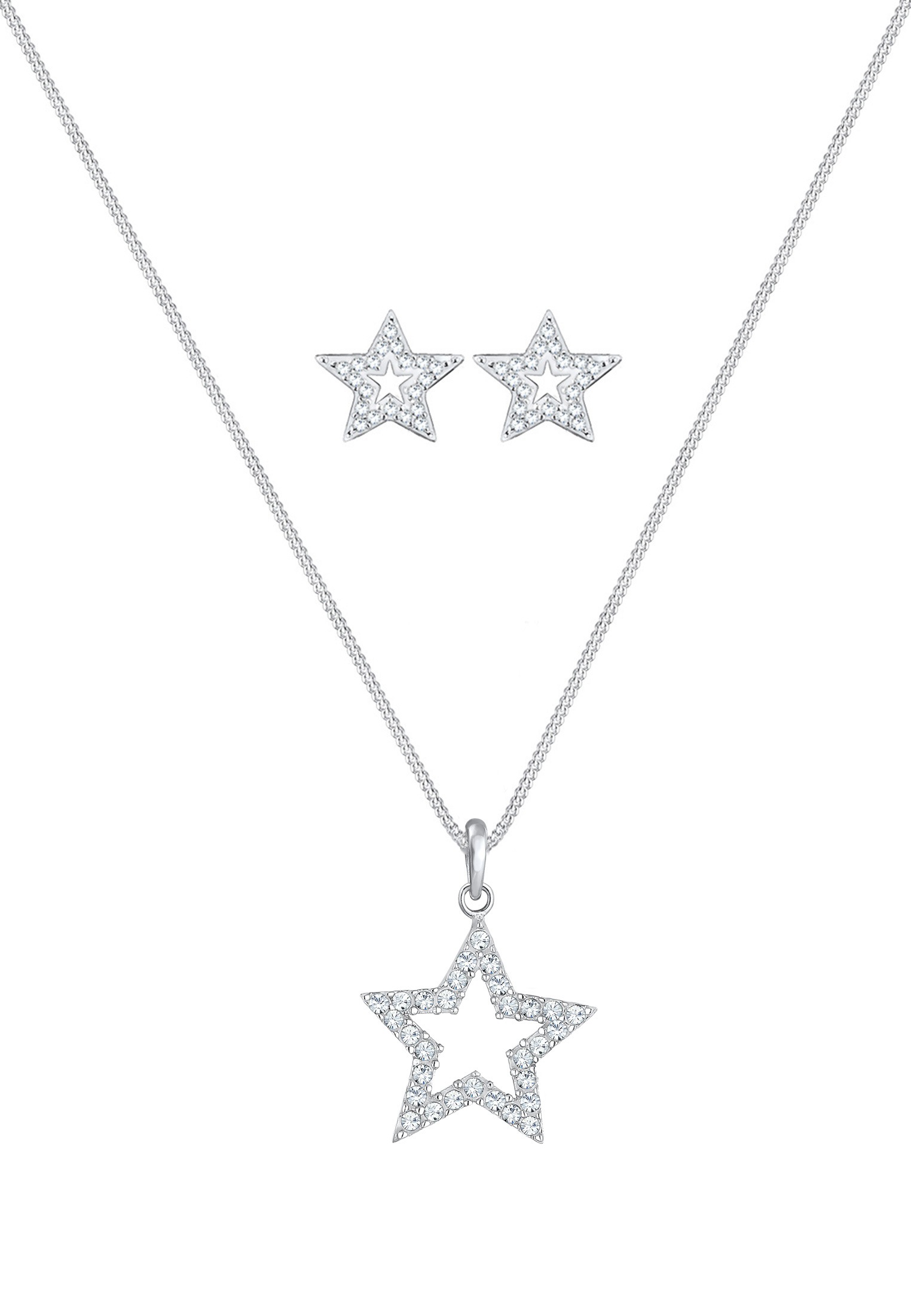 Elli Schmuckset »Stern Astro Kristall 925 Silber Univers«