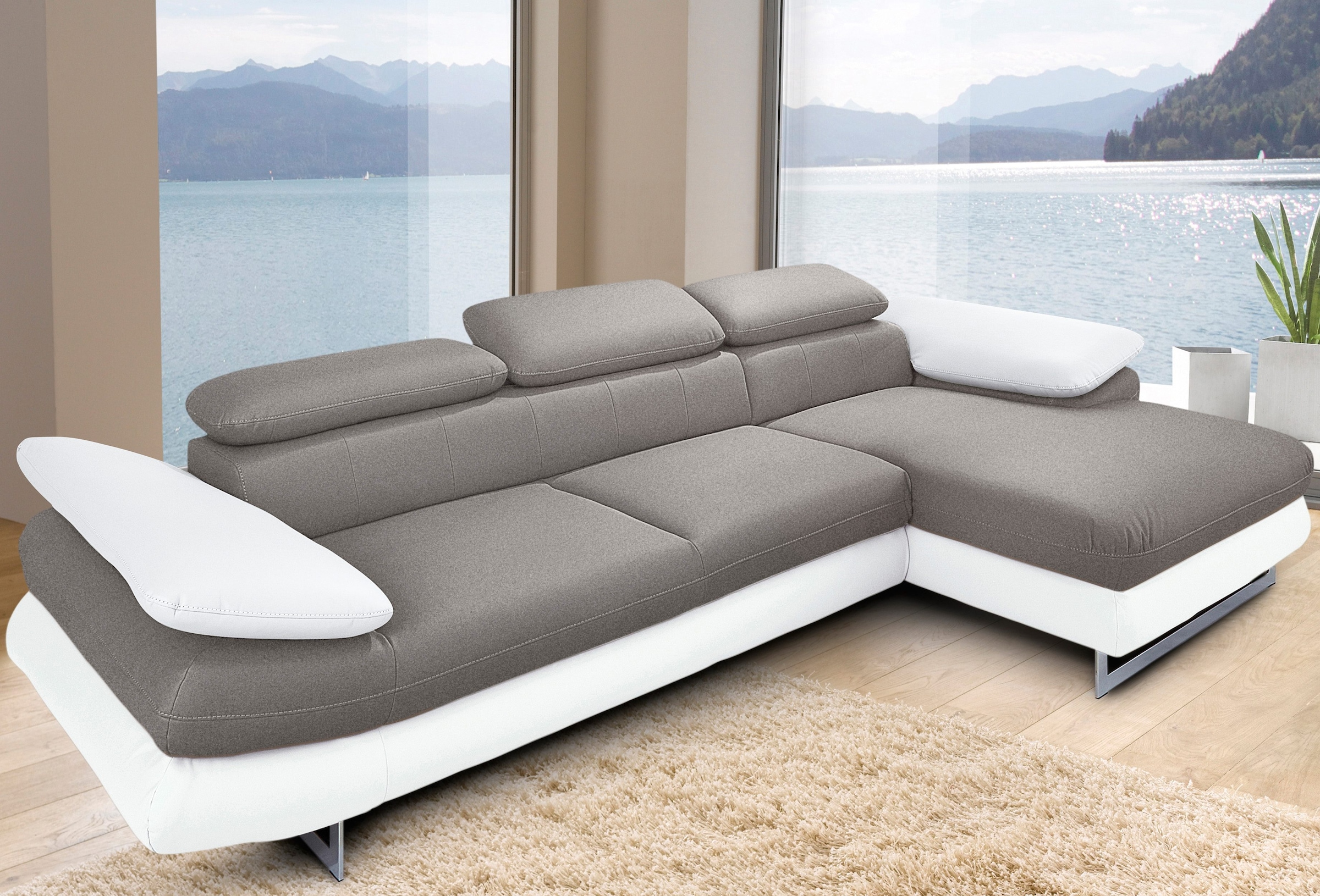 COTTA Ecksofa "Solution L-Form" mit Arm- & Kopfteilverstellung, wahlweise m günstig online kaufen