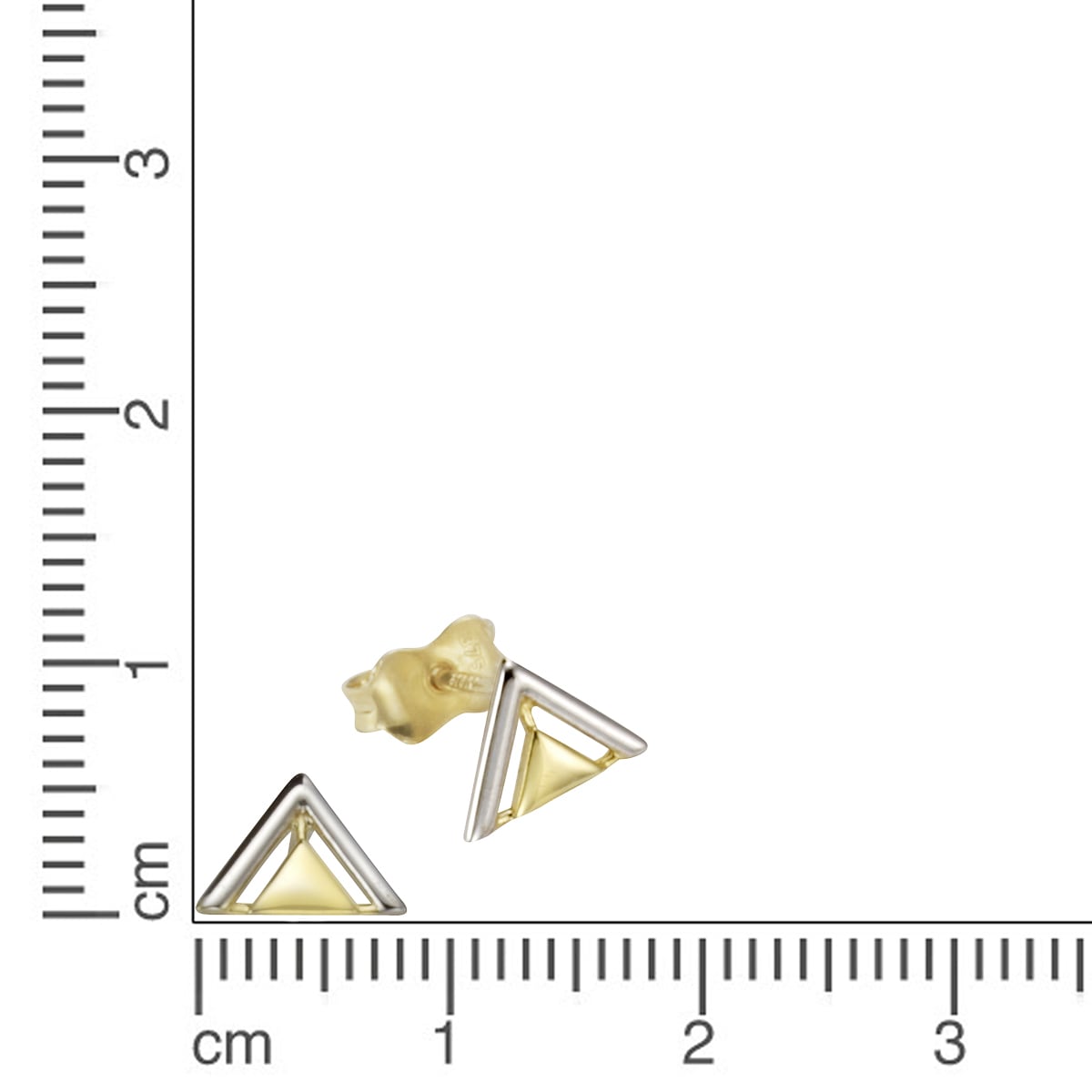Paar Gold bestellen zweifarbig Ohrstecker Vivance Triangel« BAUR »375 |