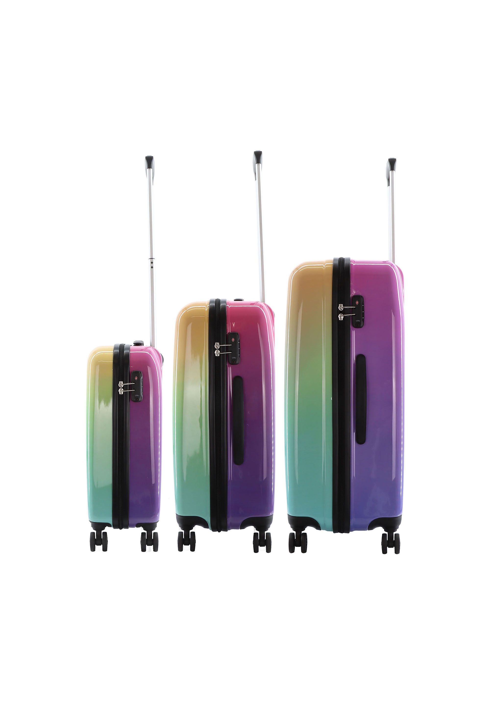Saxoline® Koffer »Rainbow«, (3 St.), Mit Teleskopgriffen