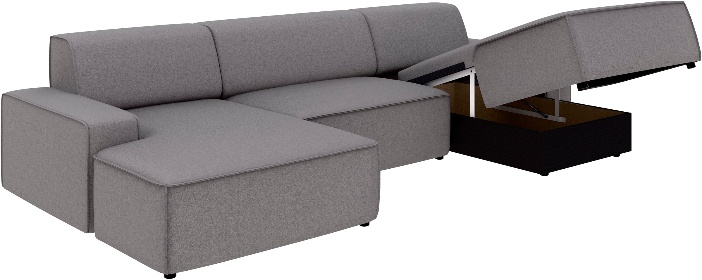 TRENDMANUFAKTUR Wohnlandschaft »Graz, wahlweise mit Sitzvorschub und Bettkasten, U-Form, Breite 329 cm«, in Cord-, haustierfreundlichem LEO Struktur- oder LUMOS-3D-Bezug