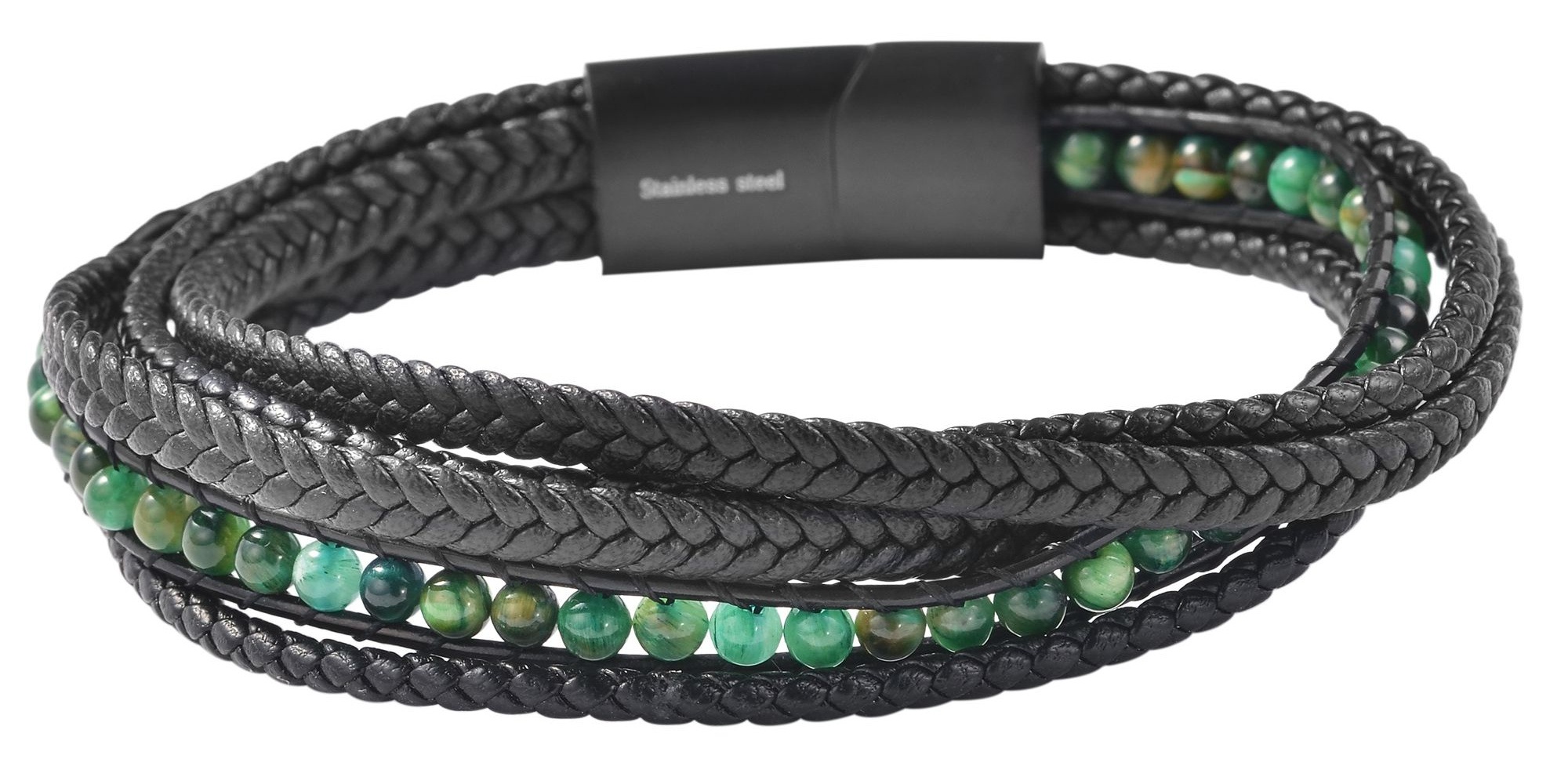 Adelia´s Armband »Unisex Armband – Lederarmband aus Leder mit Tigerauge 21 cm« Ideal zum Verschenken – schlicht und stilvoll