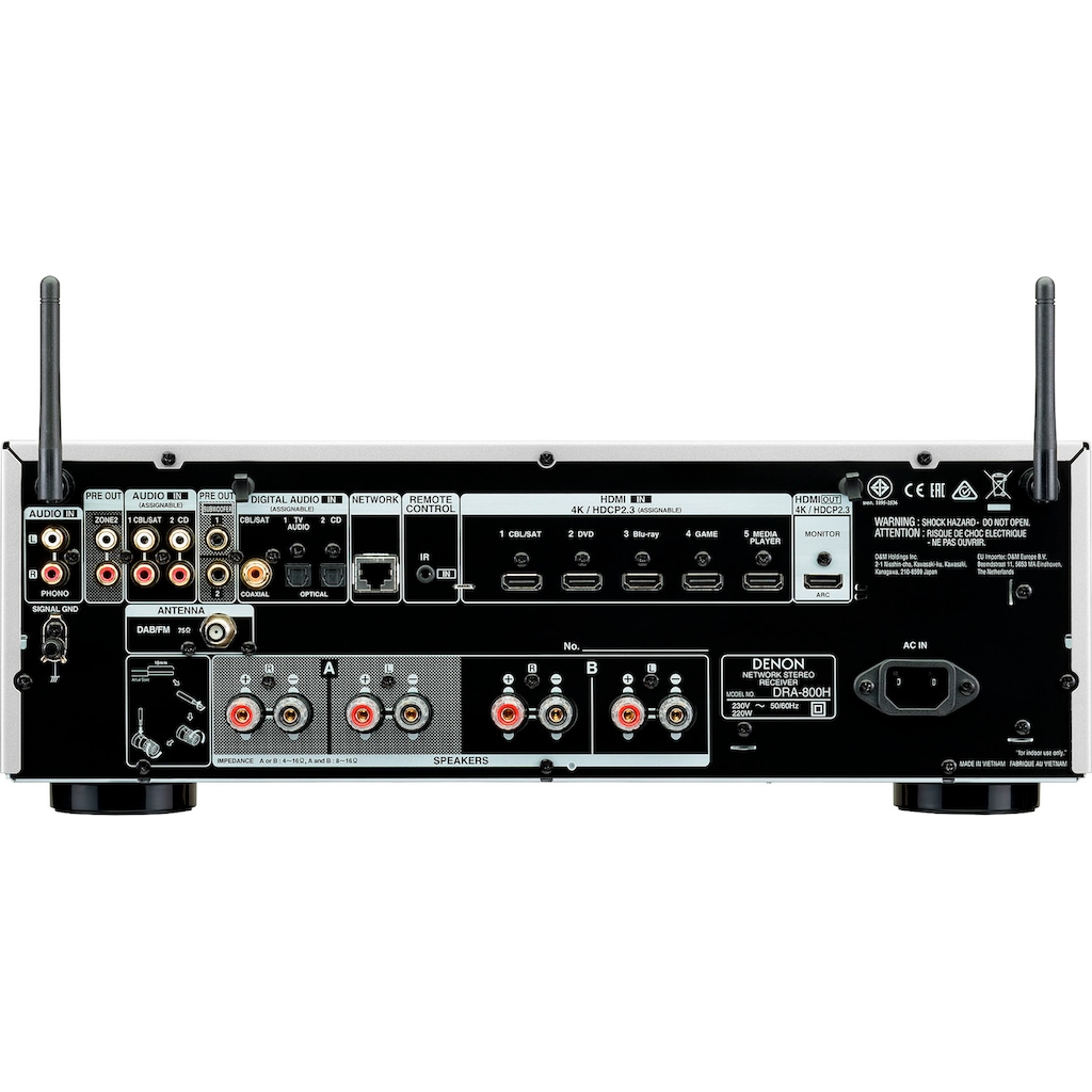Denon Stereo-Netzwerk-Receiver »DRA-800H«, 2, (WLAN-Bluetooth Hi-Res Audio-Sprachsteuerung-Internetradio-DAB+-FM Tuner)
