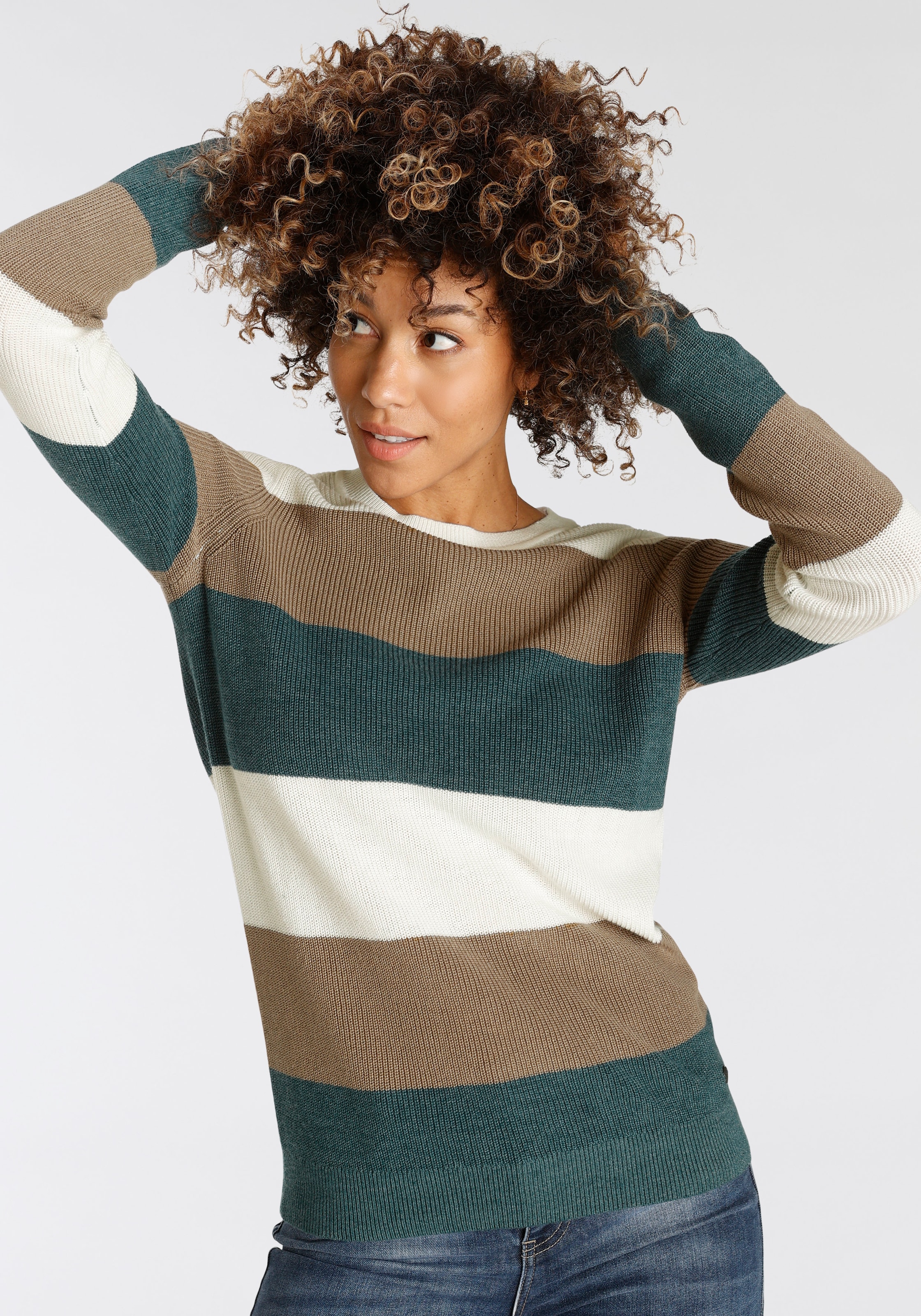 H.I.S Strickpullover, in modischem Streifenmuster