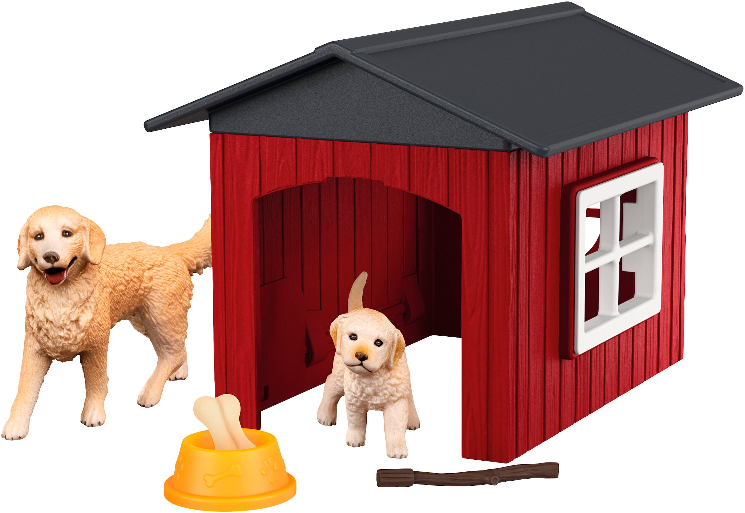 Schleich® Spielwelt »FARM WORLD, Hundehütte mit Goldenretrievern (42722)«