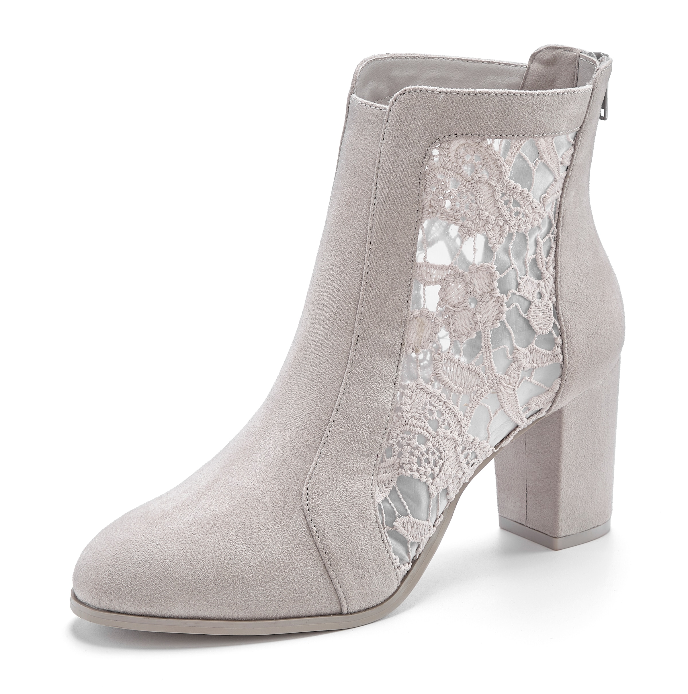 LASCANA High-Heel-Stiefelette »Ankle Boot, Stiefel«, mit modischer Spitze und bequemen Blockabsatz