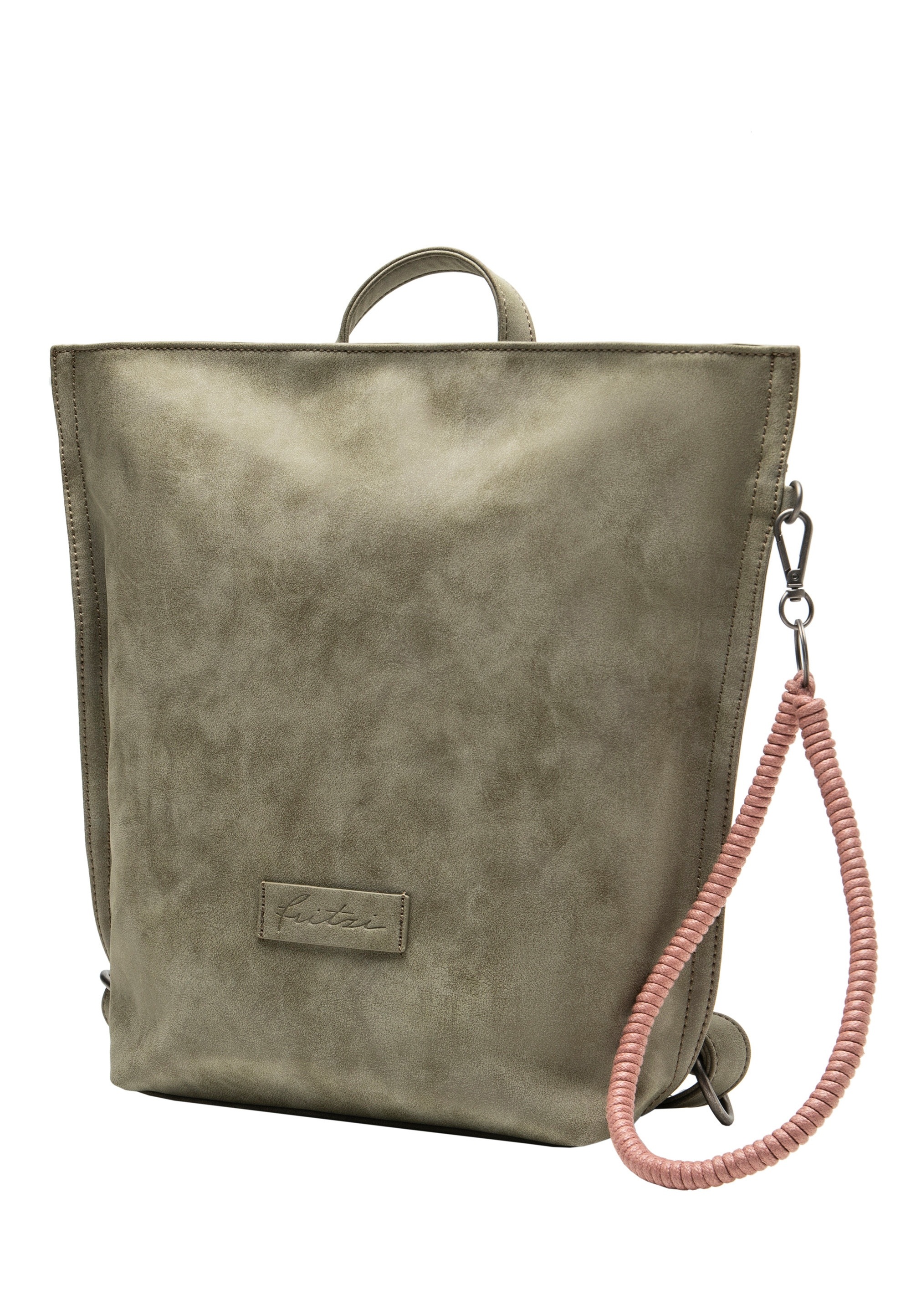 Fritzi Aus Preußen Cityrucksack FRITZI AUS PREUSSEN "Fritzi33N", Damen, Gr. B/H/T: 10cm, grün (olivgrün), Polyurethane, Rucksäcke Cityrucksack, mit abnehmbarer Schlüsselschlange 2