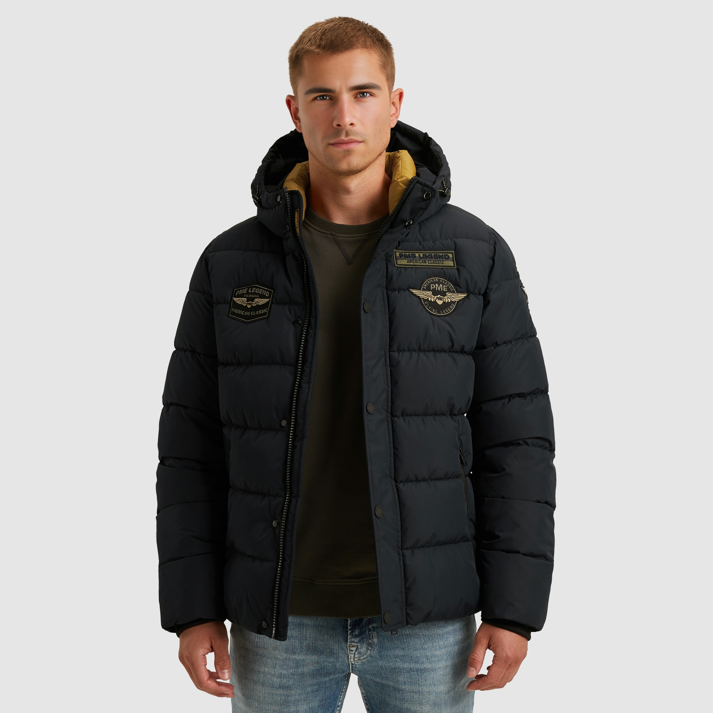 PME LEGEND Steppjacke mit Kapuze mit Kapuze und Logo-Badges günstig online kaufen