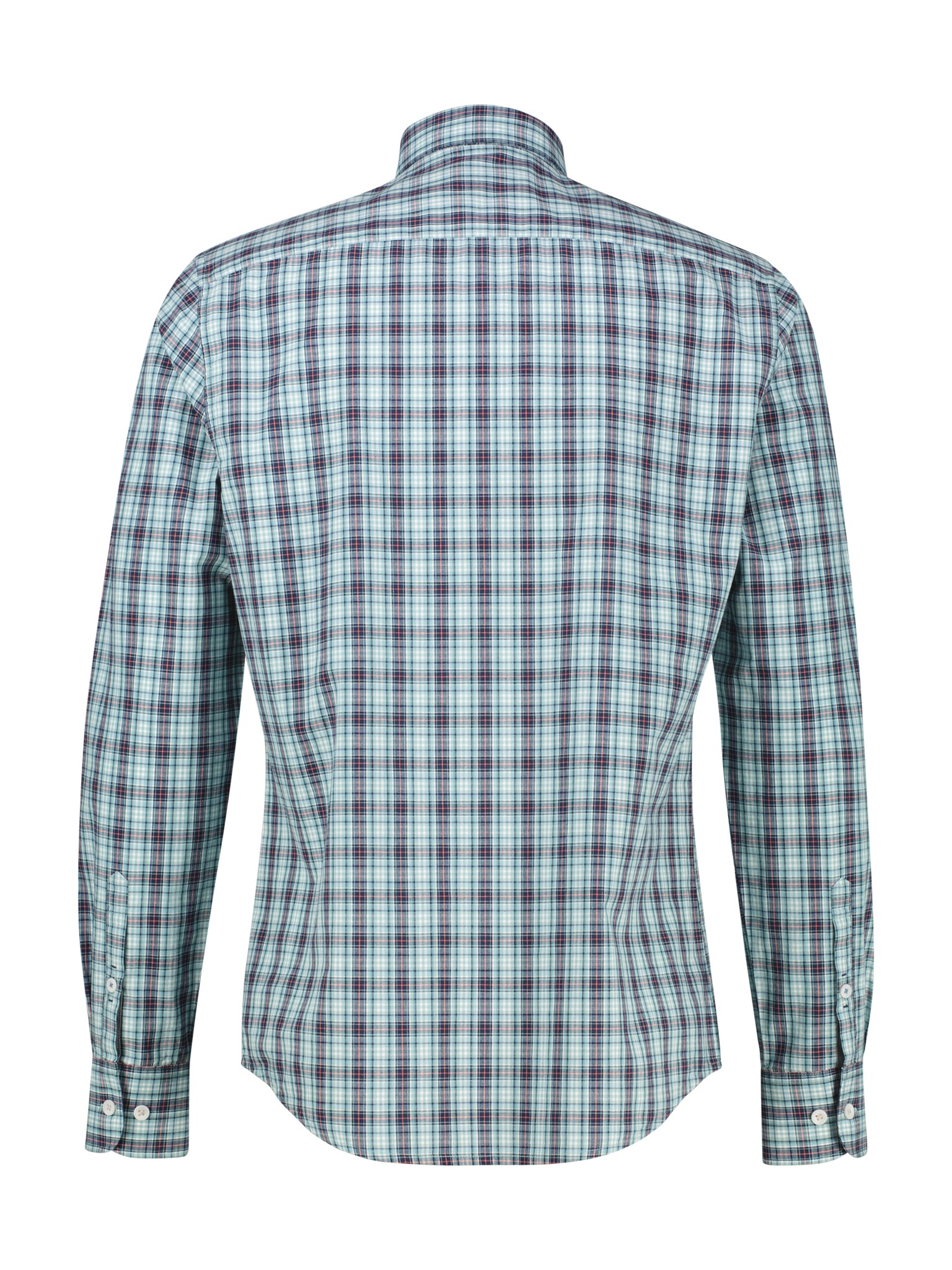 Langarmhemd LERROS, Herren, Gr. XL, N-Gr, arctic blau, Web, Obermaterial: 100% Baumwolle, kariert, regular fit hüftbedeckend, Rundhals, Hemden, kariert, mit Knopfleiste 6