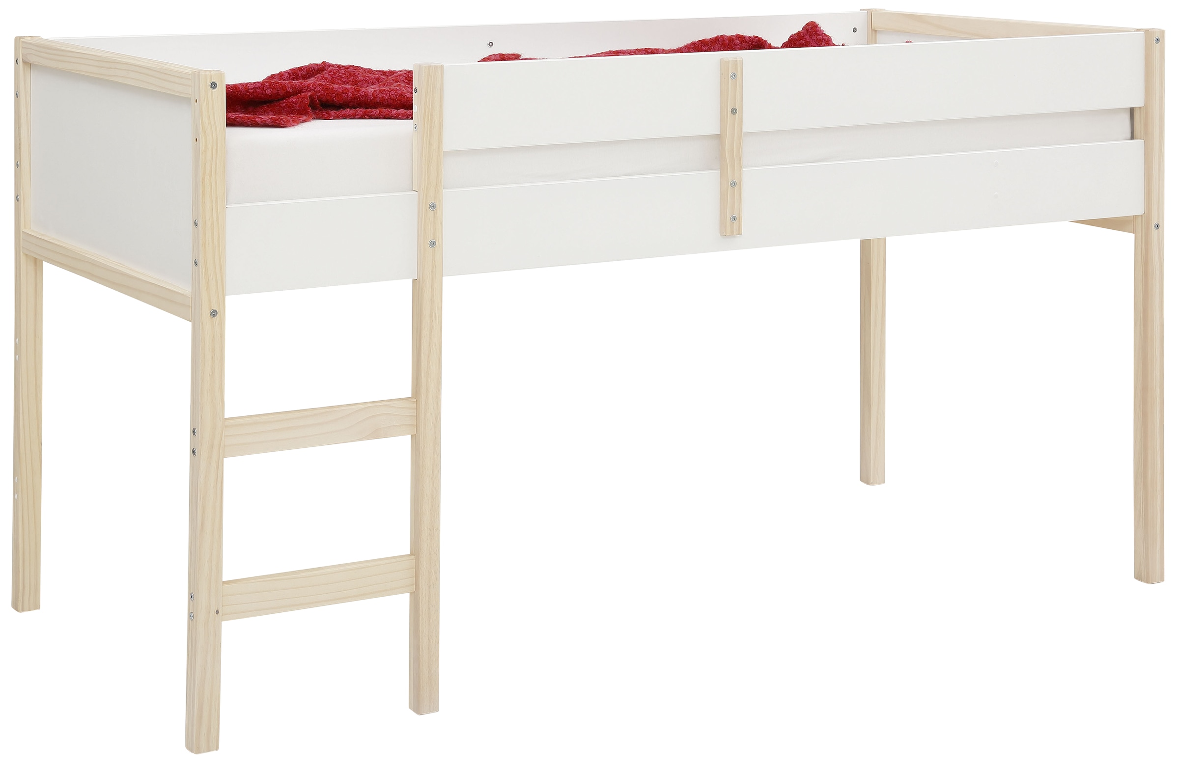 OTTO home Hochbett "Janne" Kiefernholz, Einzelbett, inklusive Holzleiter, L günstig online kaufen