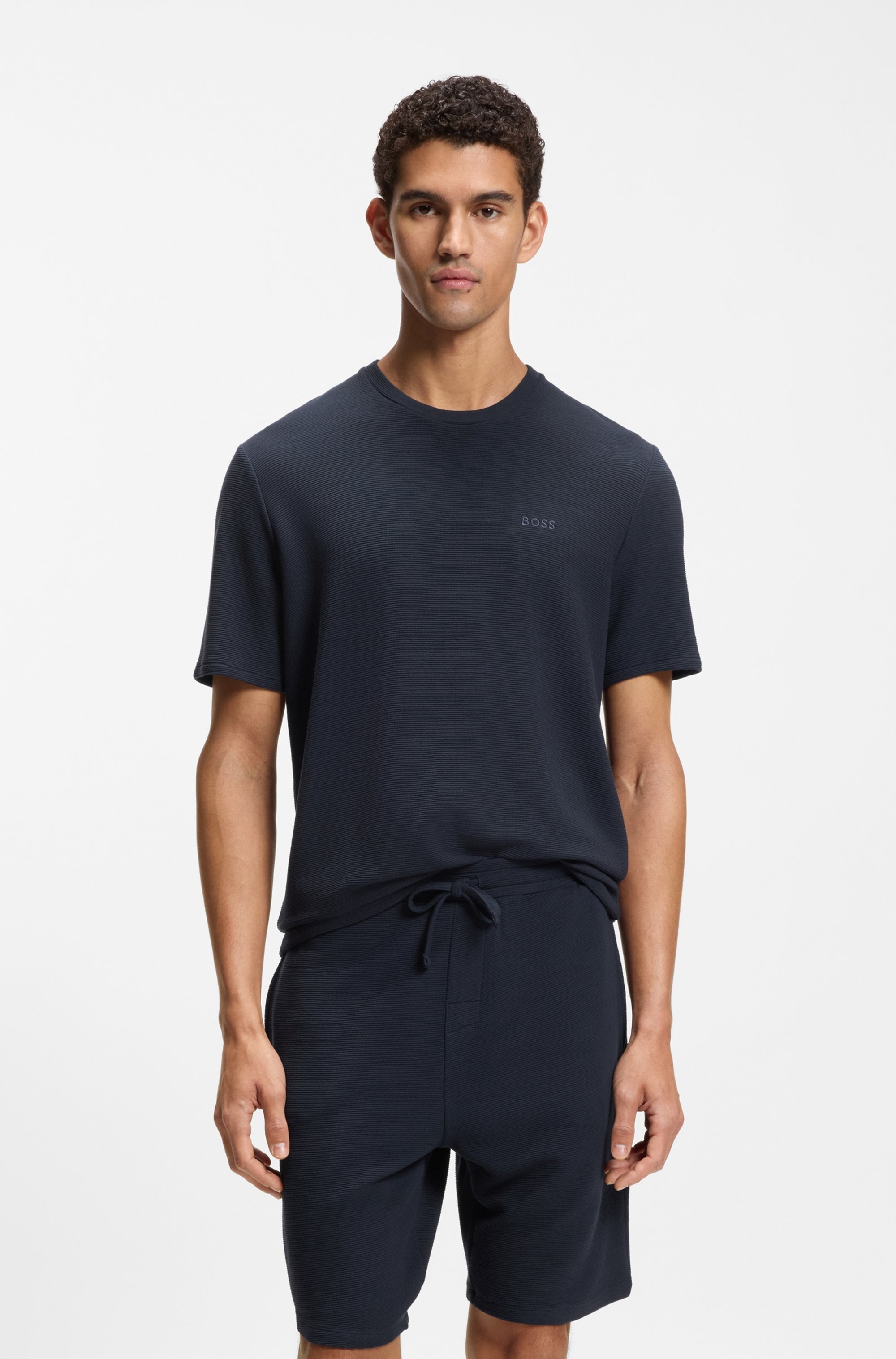 BOSS T-Shirt aus Ripp-Qualität, regular fit, Rundhals günstig online kaufen