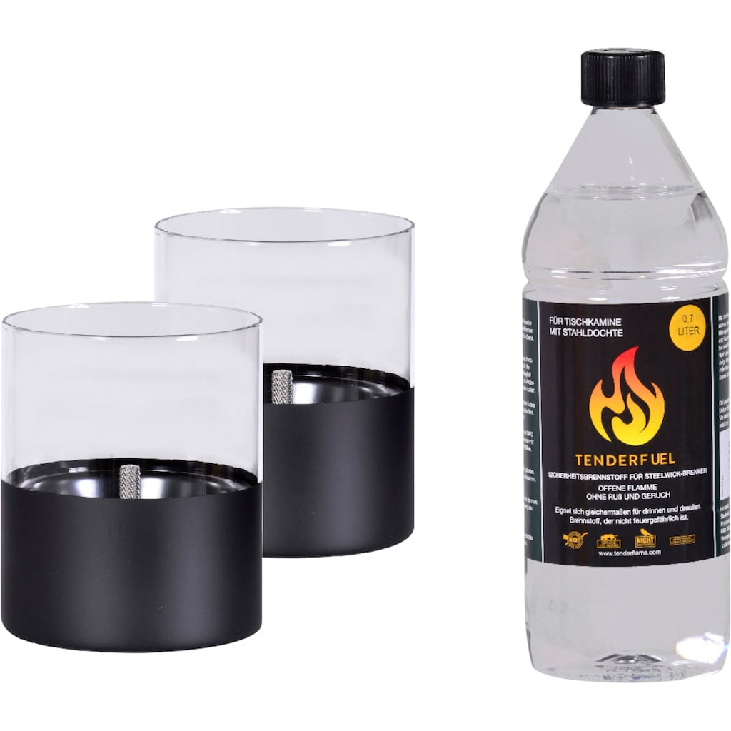 TENDERFLAME Tischfeuer »Lilly«, (Set), 2 Stk., inkl. 0,7 l Tenderfuel