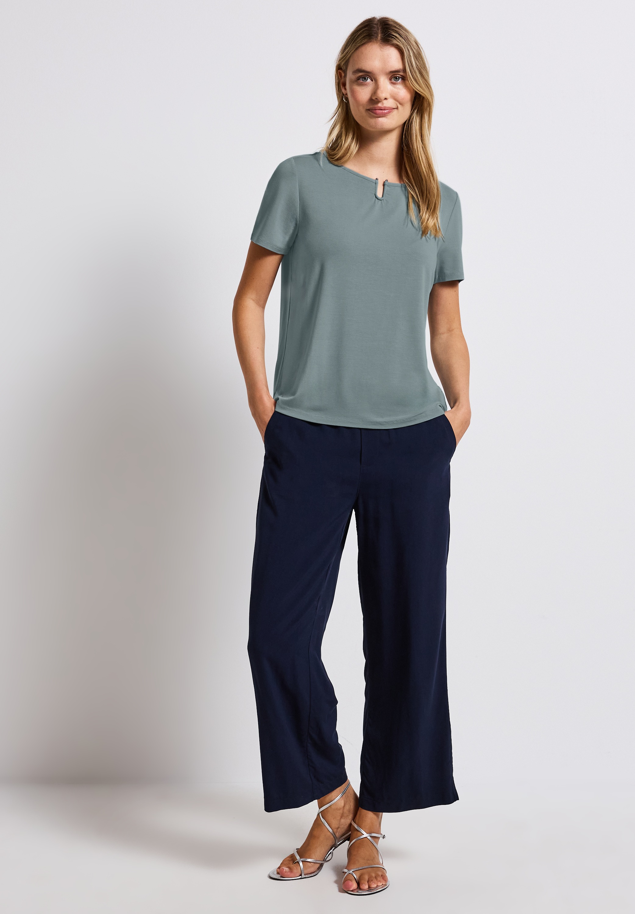 STREET ONE T-Shirt, aus elastischem Materialmix