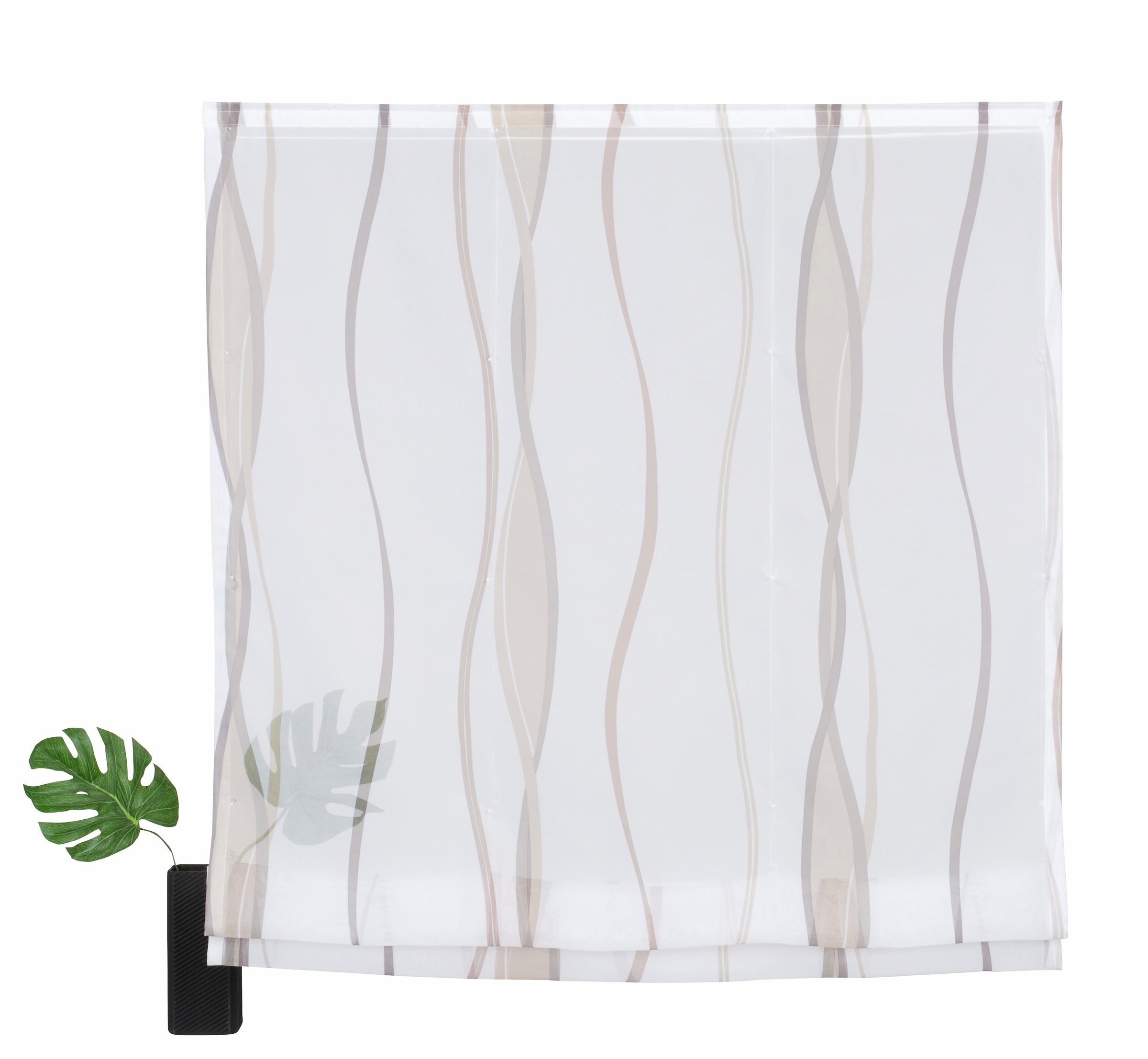 my home Raffrollo »Dimona«, mit Klettschiene, Transparent, Voile, Polyester, Wellen