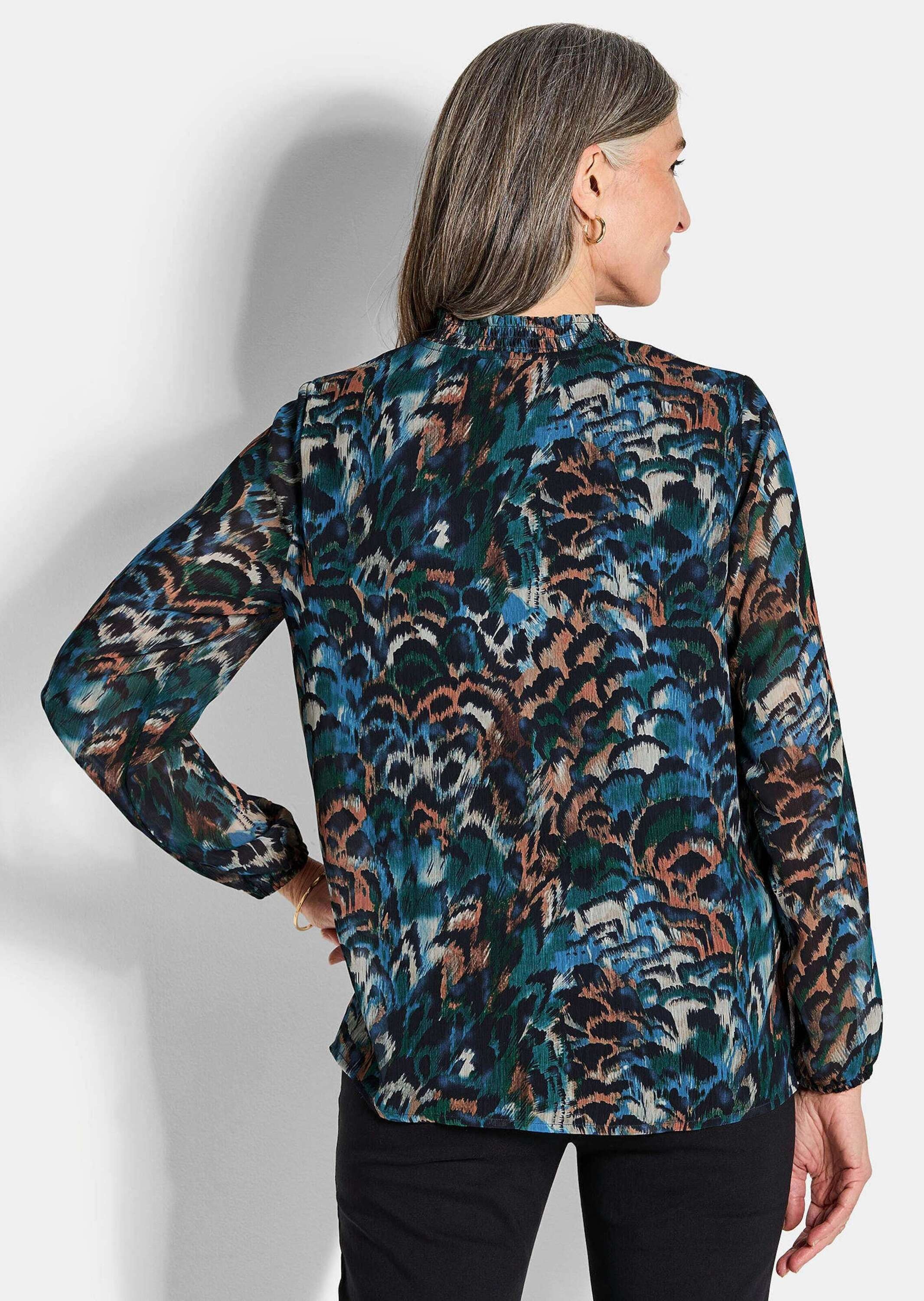 GOLDNER Schlupfbluse »Kurzgröße Druckbluse aus Chiffon«