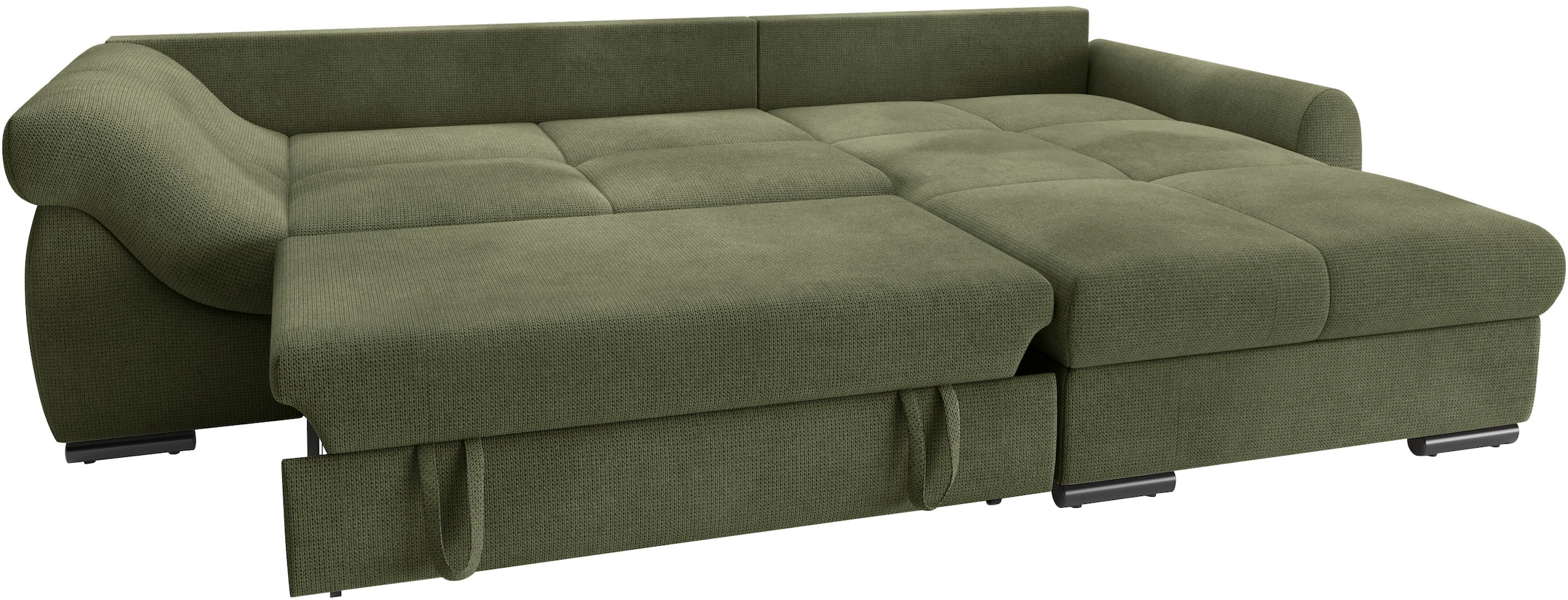 Mr. Couch Ecksofa »Livorno L-Form«, inkl. Hochschläfer-Bettauszug, XL-Bettkasten weiß beschichtet