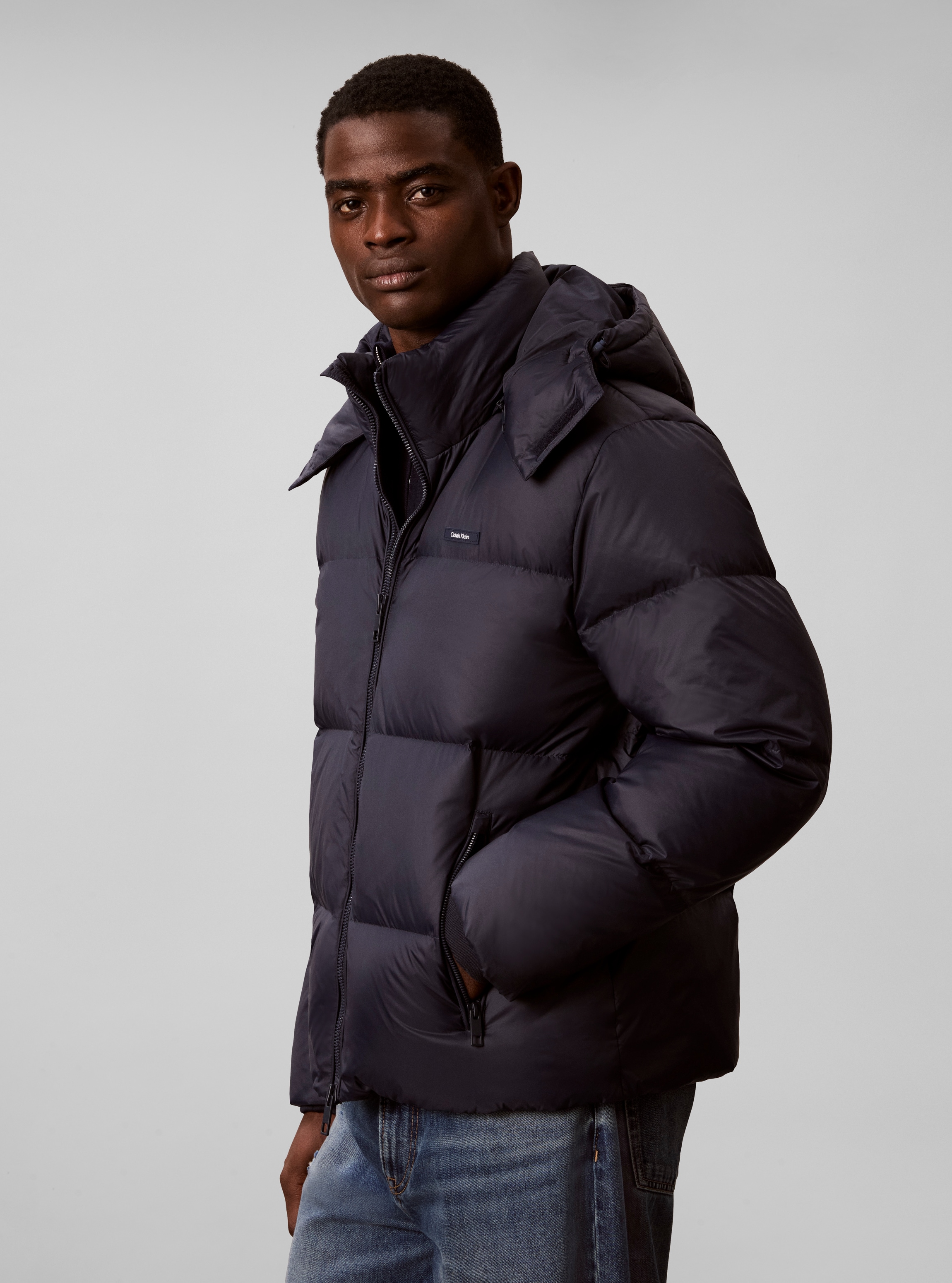 Calvin Klein Steppjacke »NYLON DETACHABLE HOOD DOWN« mit Kapuze Regular fit mit Kapuze