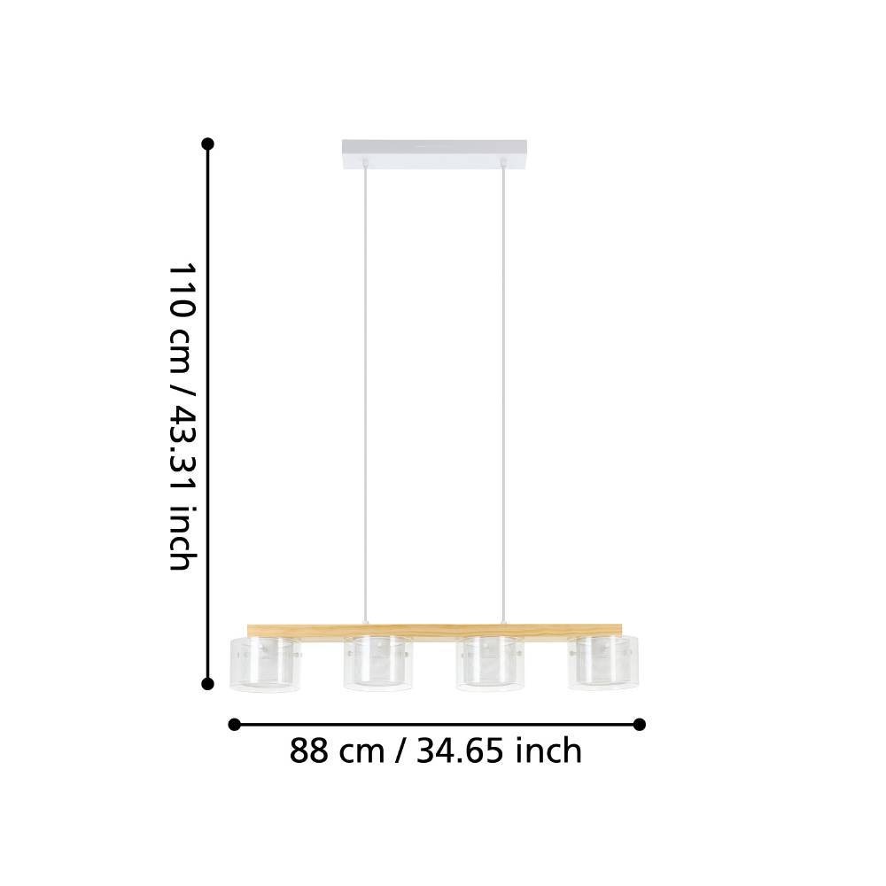 EGLO Hängeleuchte »PORTICO-Z«, 4 flammig, Leuchtmittel LED-Modul | LED fest integriert, FSCM70HB, ZigBee, App und Sprachsteuerung Alexa, RGB, dimmbar