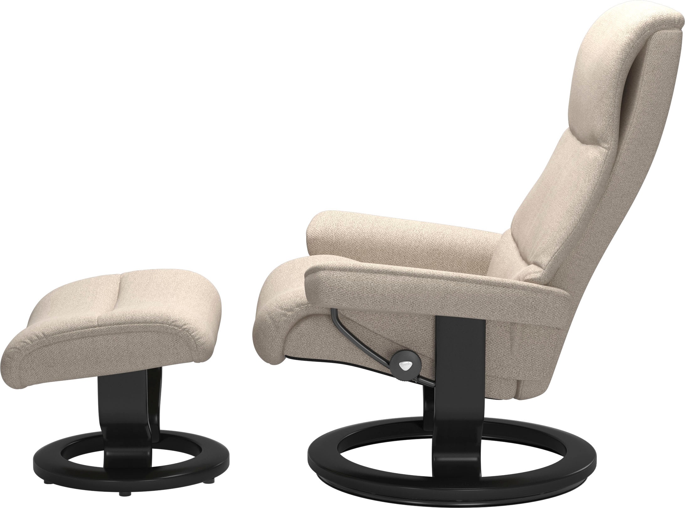 Stressless® Relaxsessel »View«, (Set, Relaxsessel mit Hocker), mit Classic Base, Größe M,Gestell Schwarz