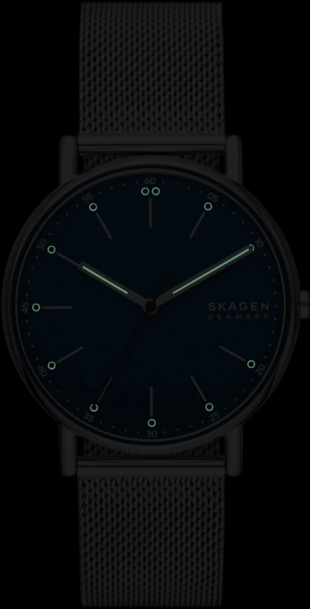 Skagen Quarzuhr »SIGNATUR«, Armbanduhr, Herrenuhr, Damenuhr, analog, Edelstahlarmband
