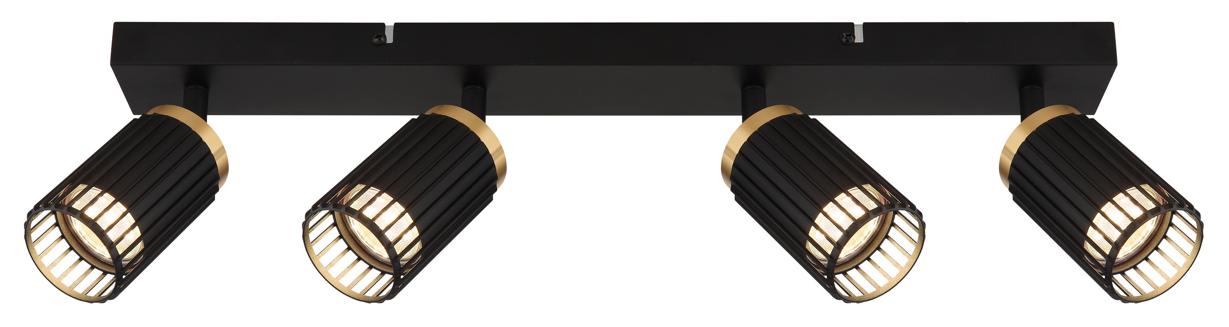 GLOBO LIGHTING Deckenspot »KORBEN« GU10 1 Stk. Schwarzer Strahler mit Aluminium schwarz-gold, E14 4x25W