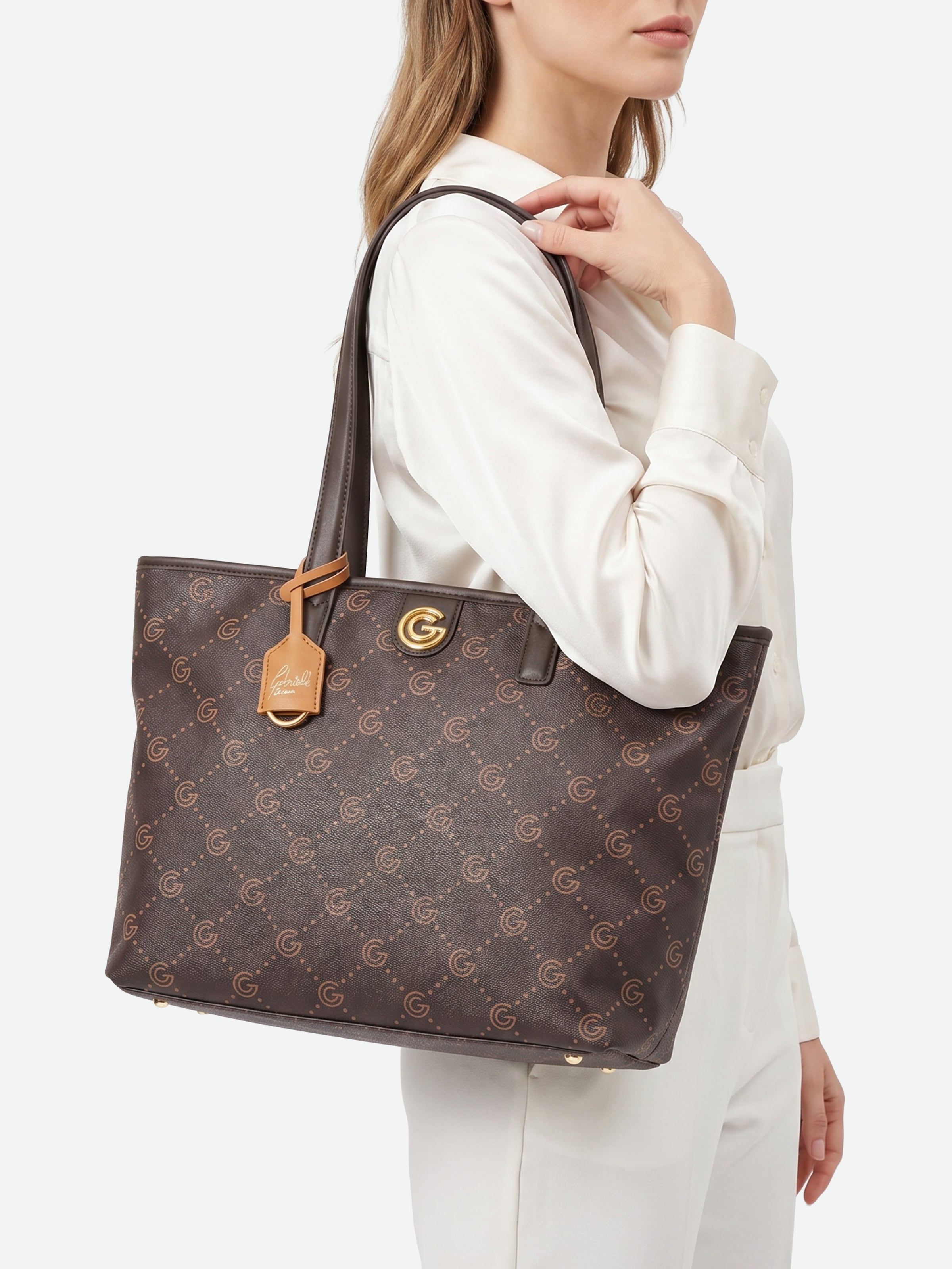 GABRIELLA G By Gabriella Gucci Shopper "TIZIANA" Damen Umhängetasche, Handtasche, Tragetasche mit Logoverzierung