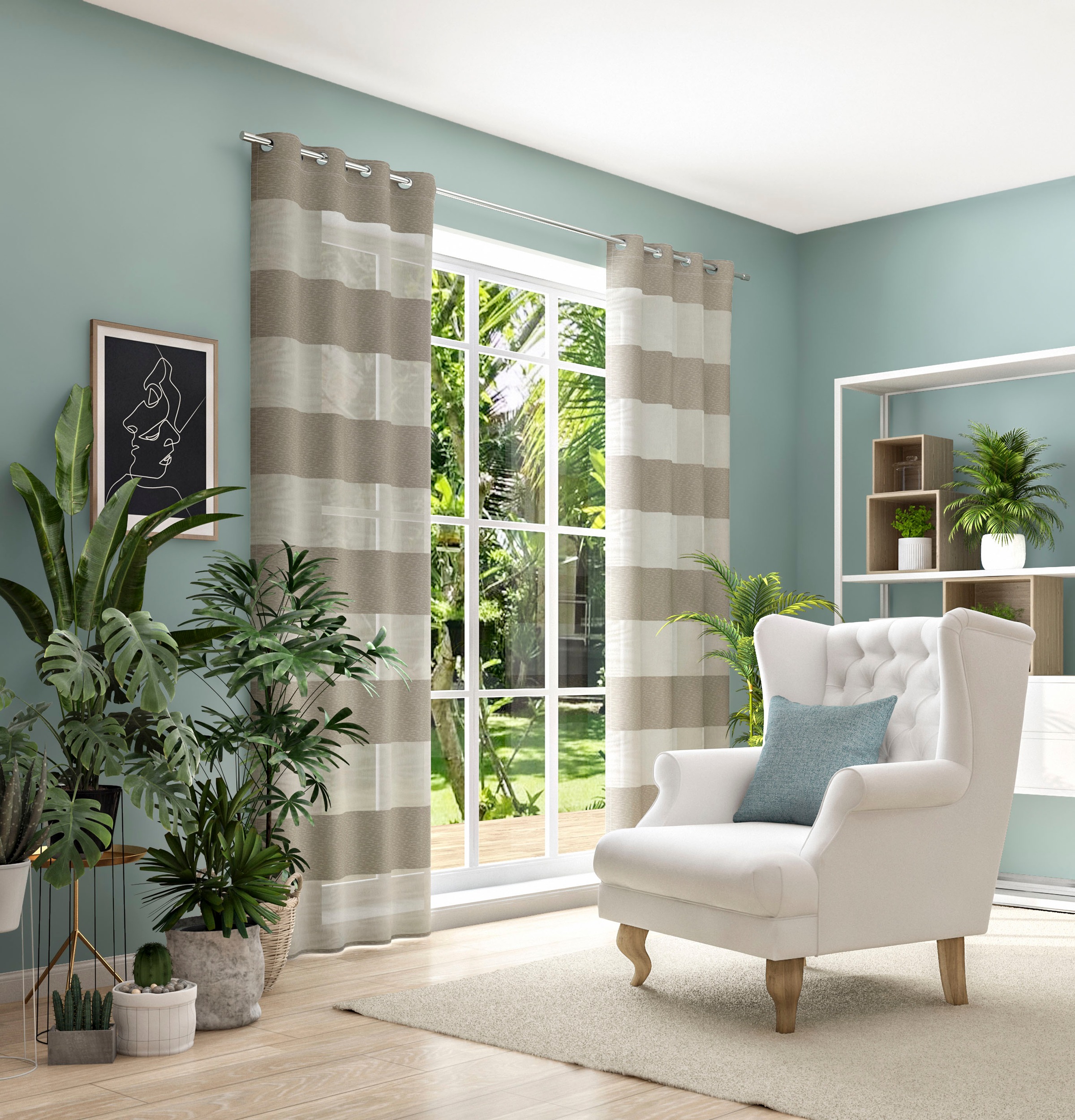 Neutex for you Vorhang "SONORA" Ösen 1 Stk. tlg. 3D Musterung im Leinen-Loo günstig online kaufen