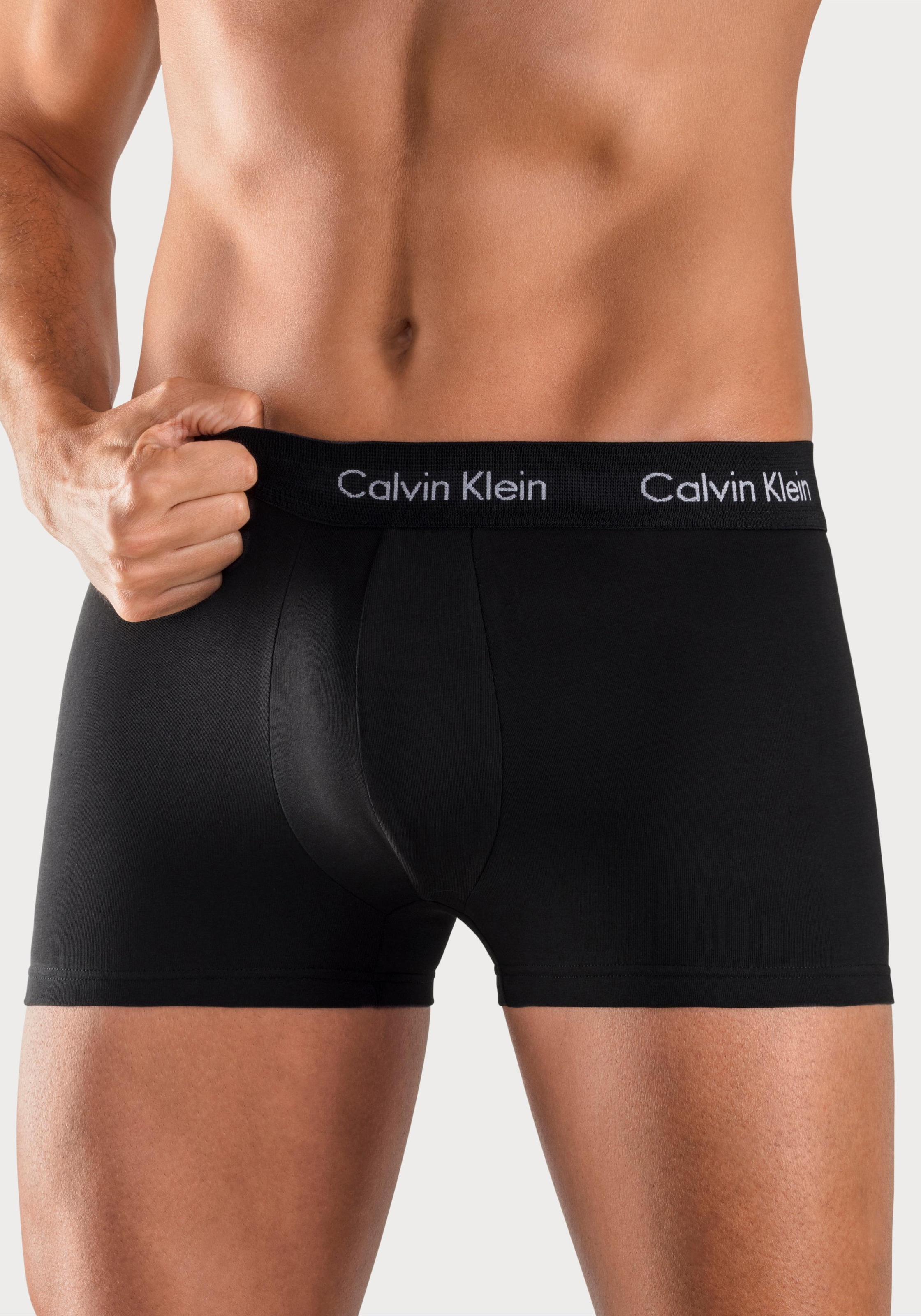 Calvin Klein Underwear Boxer, (3 St.), in blautönen mit Logo-Elastikbund