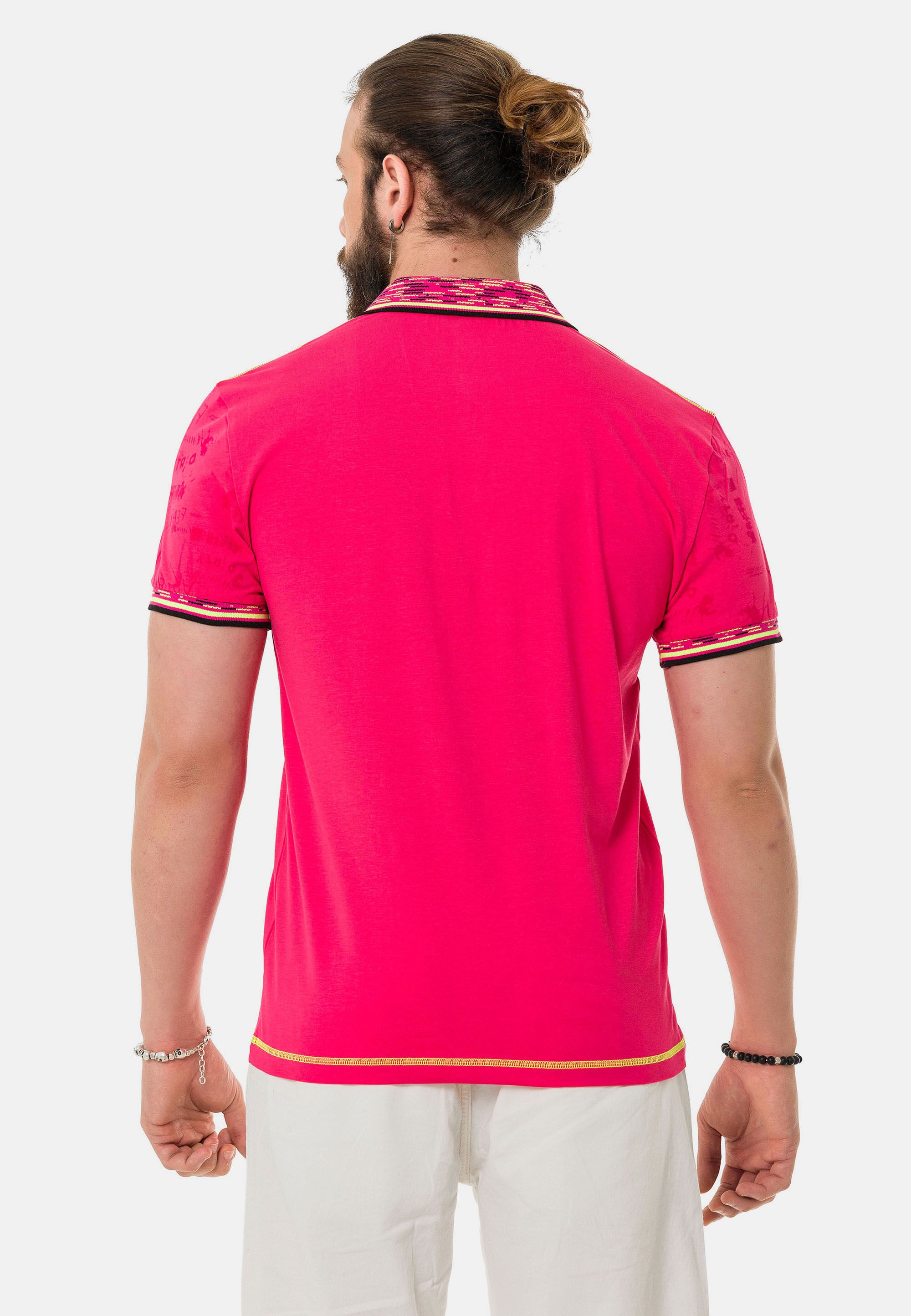Cipo & Baxx T-Shirt »Poloshirt«, mit stylischem Print