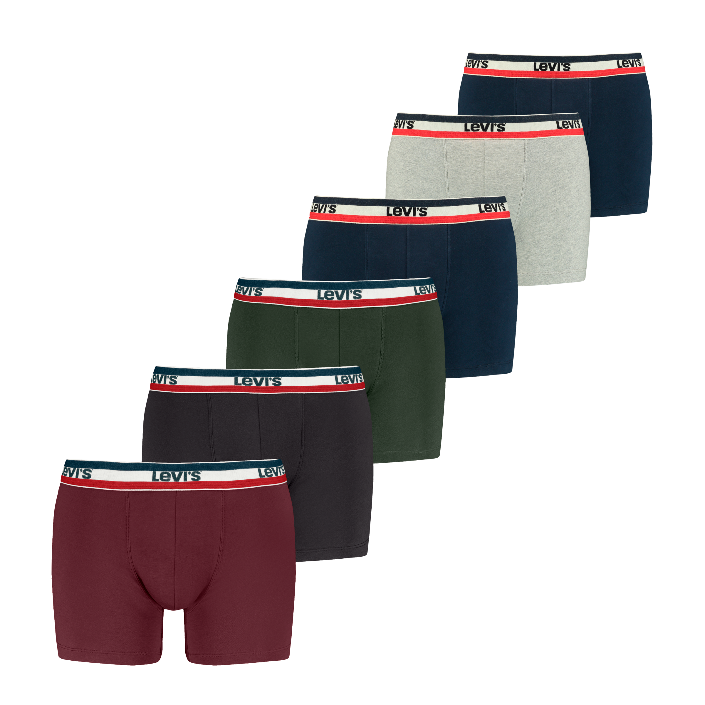 Levis Boxershorts "LEVIS MEN SPRTSWR LOGO BOXER BRIEF ORG CO 6P ECOM", 6er günstig online kaufen