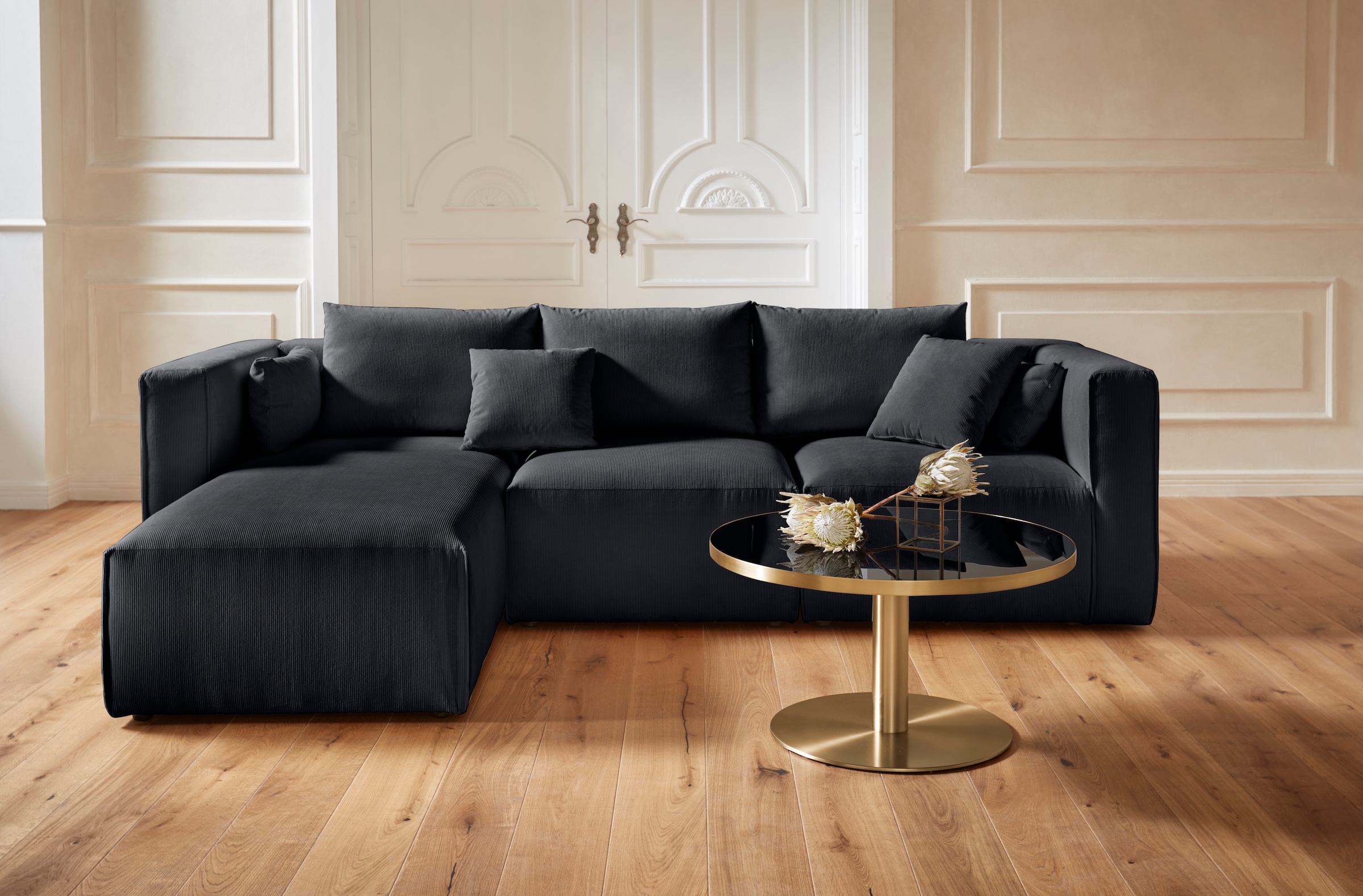 Guido Maria Kretschmer Home&Living Ecksofa »Comfine L-Form«, zusammengesetzt aus Modulen, 3 Bezugsqualitäten und viele Farben