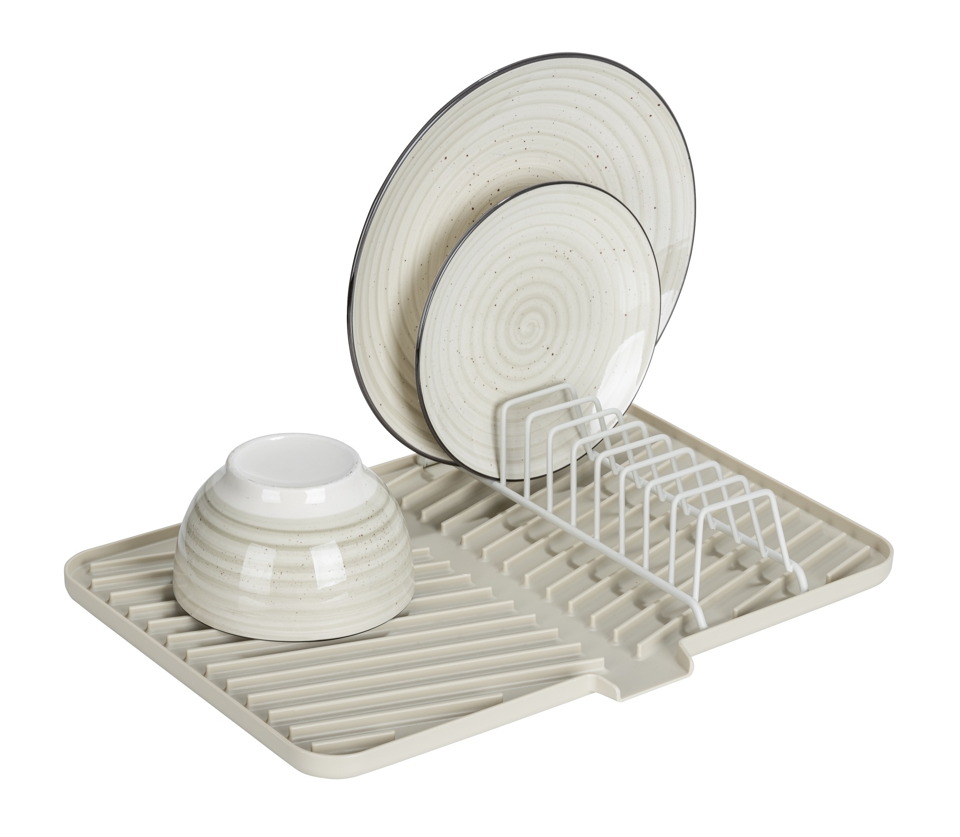 Abtropfmatte "ARIANA", B:43cm H:8cm T:31cmbeige, SCHÖNER WOHNEN-KOLLEKTION, Geschirrständer, robuster Geschirrabtropfer mit Ablaufrinne,