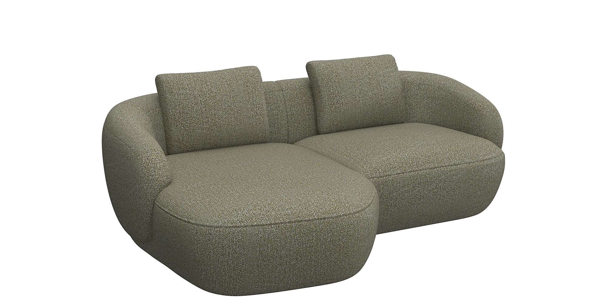 FLEXLUX Wohnlandschaft »Torino, rund, L-Form, Sofa-Ecke mit Recamiere, Longchair-Sofa«, Modernes, organisches Sofa-Design, Kaltschaum, Wellenunterfederung