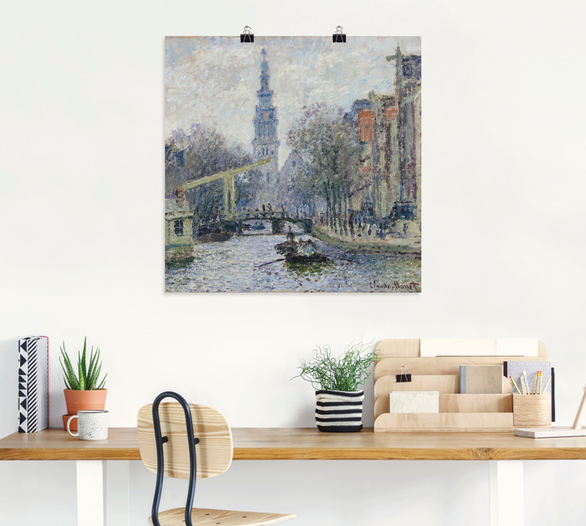 Artland Wandbild "Ansicht von Amsterdam mit Kanal. 1874", Niederlande, (1 S günstig online kaufen