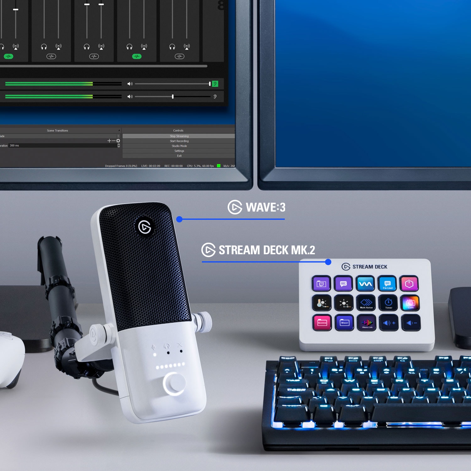 Elgato Mikrofon »Wave:3 Mikrofon & Stream Deck MK.2«