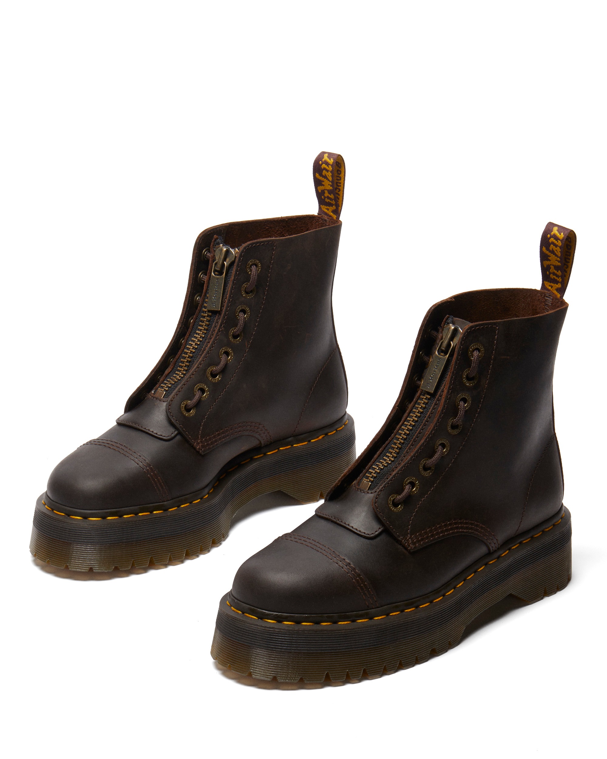 DR. MARTENS Schnürboots »Sinclair Orleans Leder Plateaustiefel«  Schlupfboots mit Vorder-Reißverschluss, Zierschnürung, Plateausohle