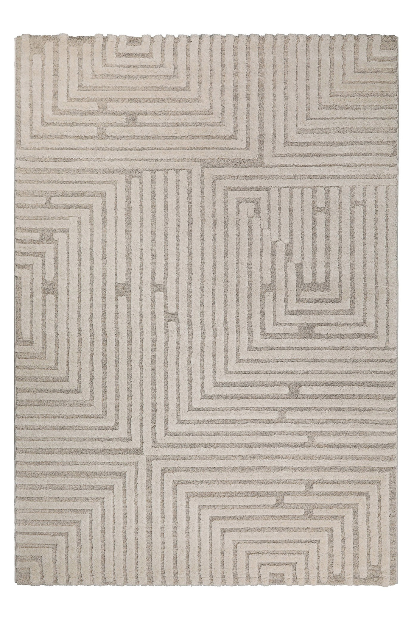 Wecon home Teppich »Hillmar«, rechteckig, 18 mm Höhe, Gewebt, Hoch-Tief, robust, geometrisches Design, Scandi, Wohnzimmer