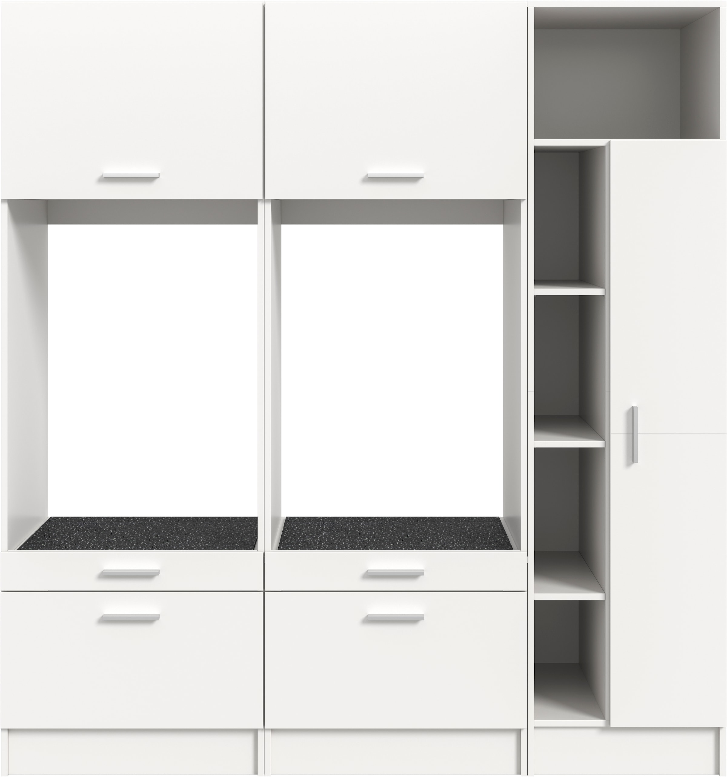 welltime Badmöbel-Set »FALAS, TOPSELLER!, 3-teilig, Hauswirtschaftsraum Set, Breite 182 cm«, (Set, 3 St., bestehend aus: 2x Waschmaschinenumbauschrank & 1x Mehrzweckschrank), Kombination, Waschmaschinenumbau, Waschmaschinenschrank, Wäschekammer
