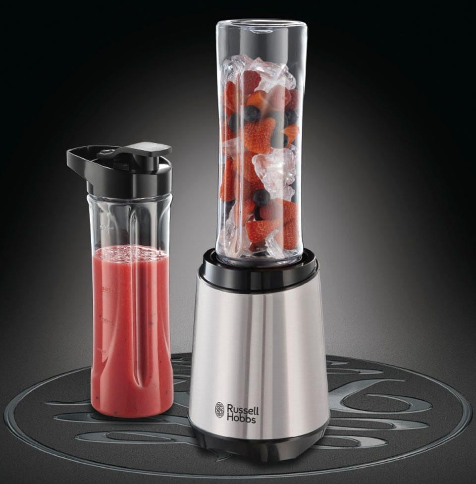 RUSSELL HOBBS Standmixer »Mix & Go Steel 23470-56«, 300 W, (Smoothie Maker) Edelstahl/schwarz, klein