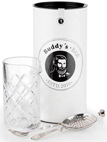 Buddys Cocktail-Set "Rühr-Set" 1 Barlöffel, 1 Barsieb, 1 Rührglas