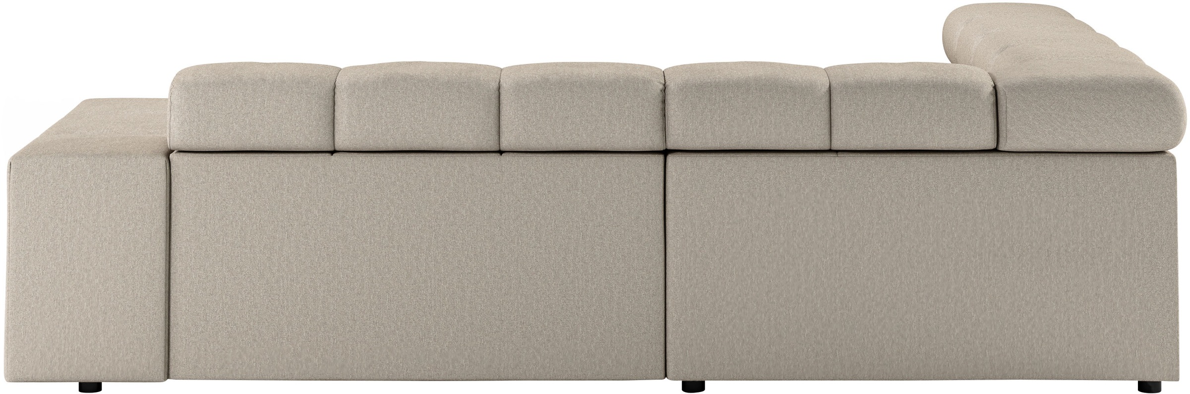 INOSIGN Ecksofa »Ancona, incl. Kopfteilverstellung + 3 Zierkissen, L-Form, bequem«, wahlweise motorische Sitztiefenverstellung, B/T(H: 249/215/70 cm