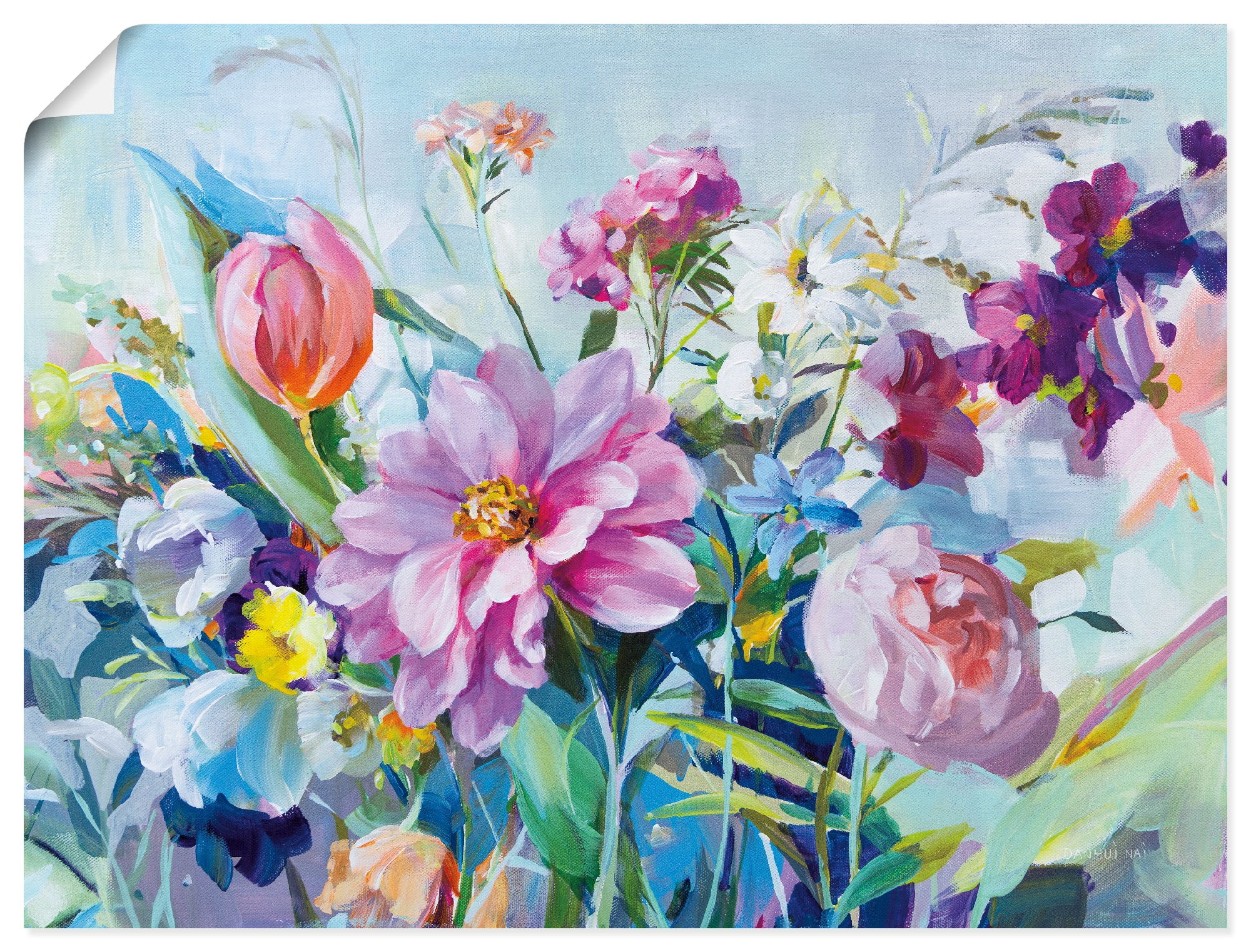 ARTLAND High Summer Garden I Wall Art Poster Multicolor 120x90cm