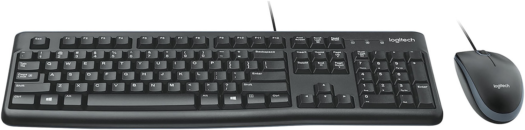 Logitech Tastatur »MK120« (Anpassbare Höhe | USB-Anschluss | Ziffernblock)