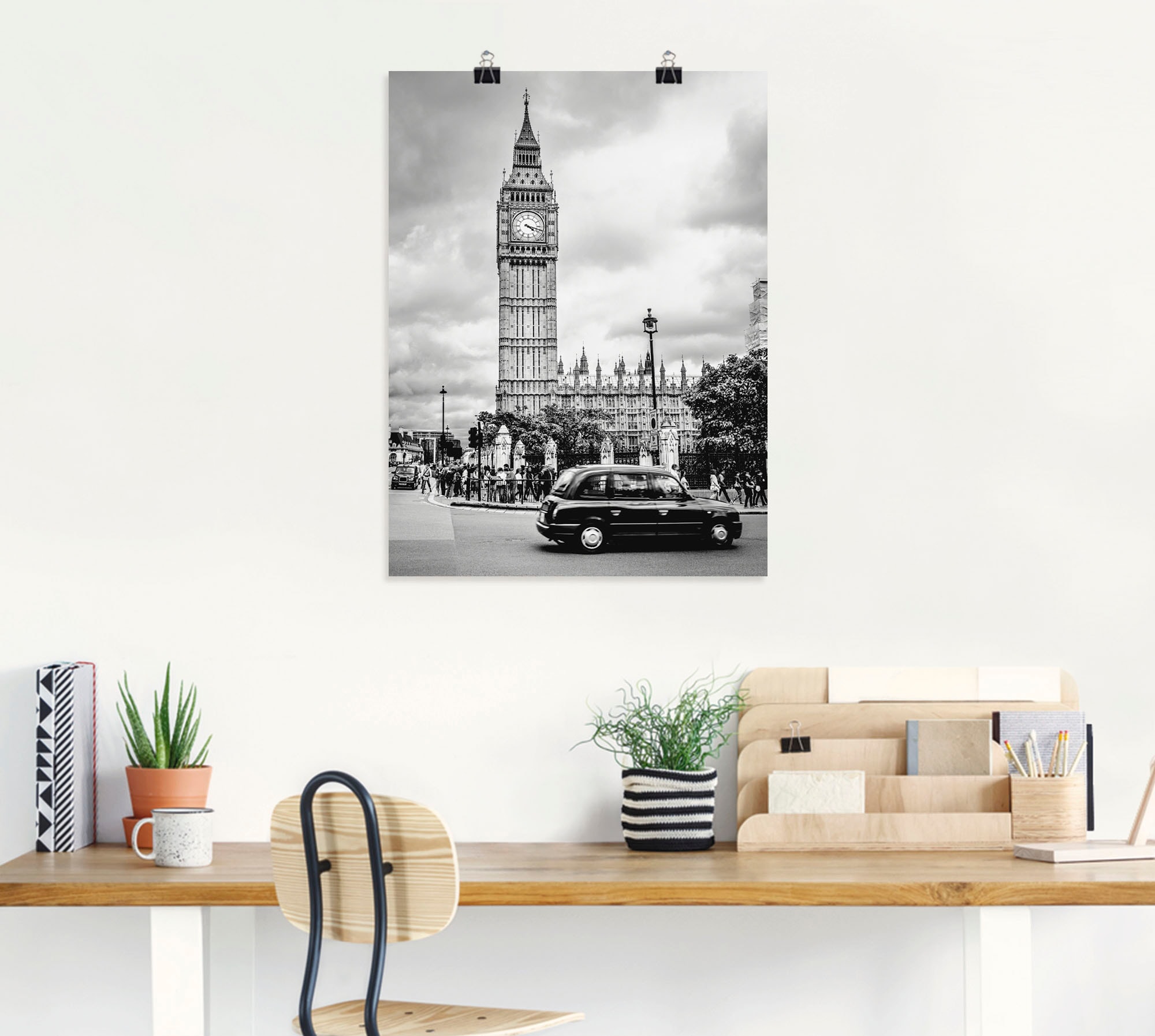 Artland Wandbild »London Taxi und Big Ben«, Gebäude, (1 St.), als Leinwandbild, Poster in verschied. Größen